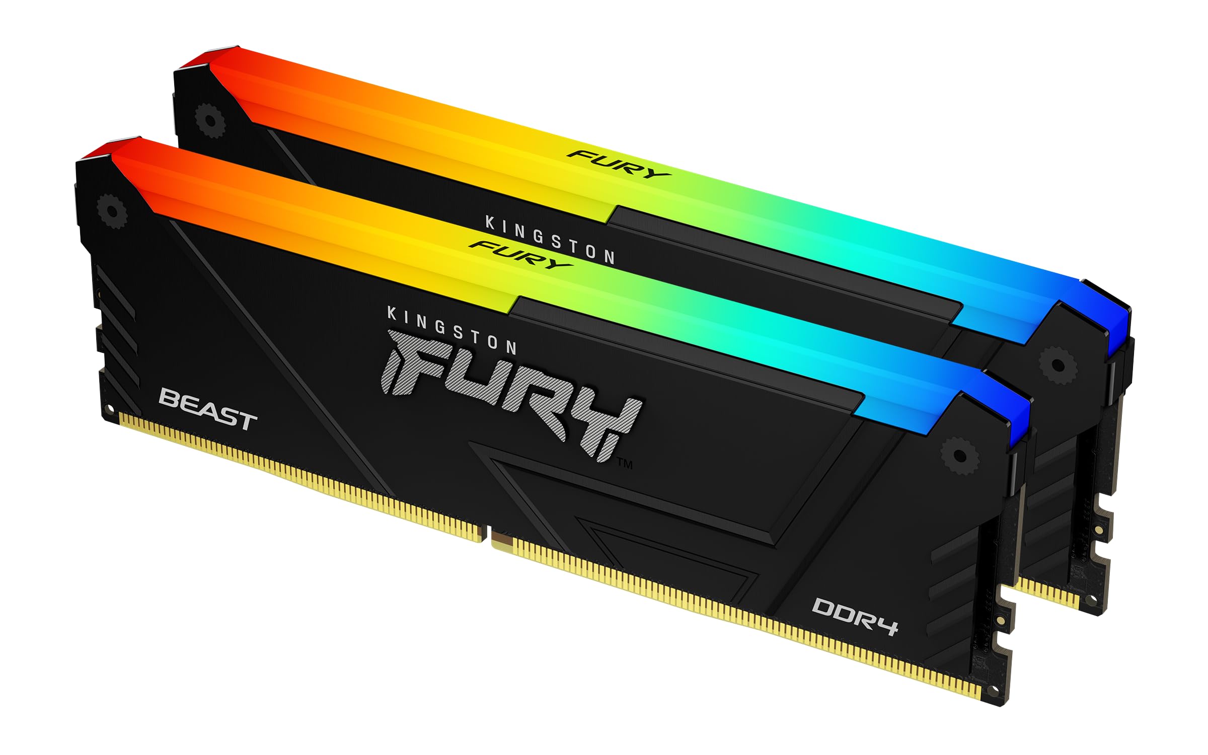 Kingston FURY Beast RGB ۳۲ گیگابایت ۳۶۰۰ مگاهرتز DDR۴ CL۱۸ DIMM (کیت ۲ تایی) حافظه کامپیوتر KF۴۳۶C۱۸BB۲AK۲/۳۲ کیت ۲ تایی ۳۶۰۰ مگاهرتز ۱۶ گیگابیت