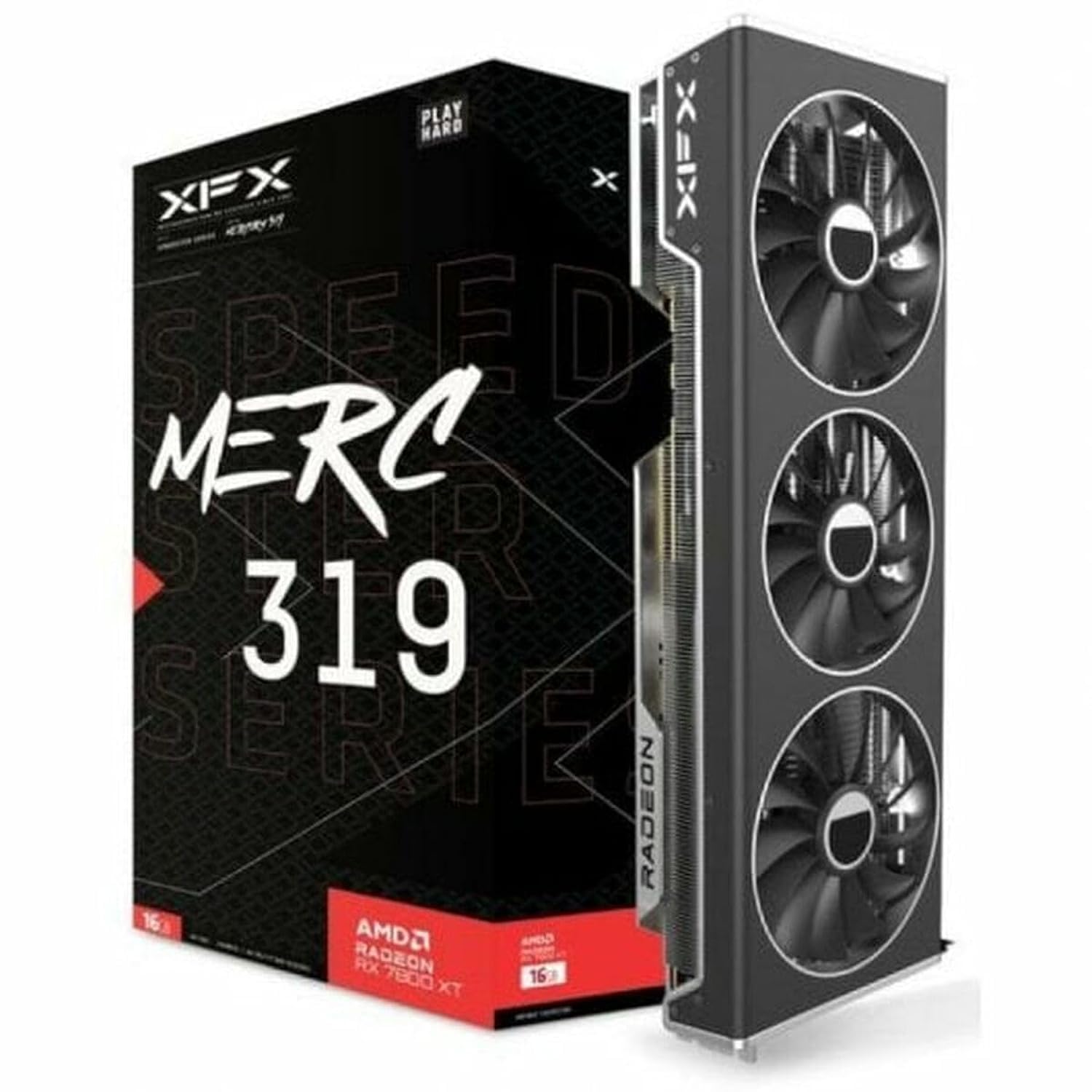 کارت گرافیک بازی XFX Speedster MERC319 RX 7800 XT Black با 16 گیگابایت GDDR6 HDMI 3xDP، AMD RDNA 3 RX-78TMERCB9 RX 7800 XT MERC