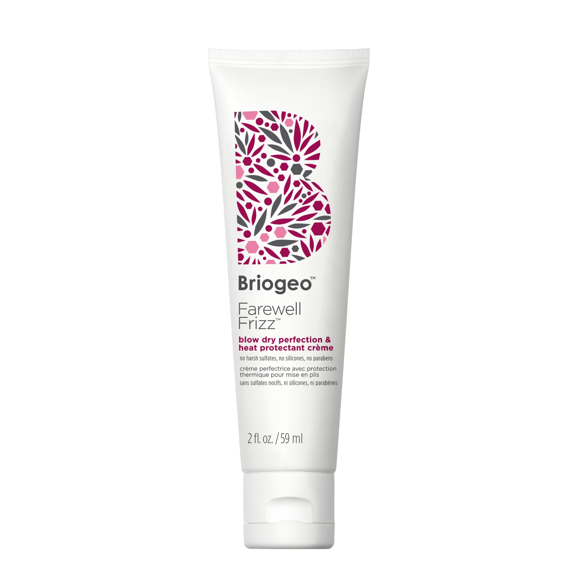 کرم حرارتی Briogeo Farewell Frizz Blow Dry Cream برای محافظت از مو، محصول ضد پف مو با روغن آرگان برای استایلینگ، 2 اونس (حدود 60 میلی‌لیتر)