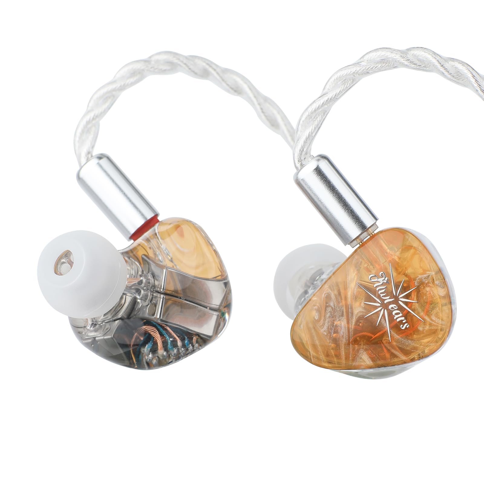 هدفون Linsoul Kiwi Ears Orchestra Lite با عملکرد سفارشی 8BA و کابل قابل جداشدن 4 هسته ای از مس آکسیژن آزاد 7N، صفحه روی دست ساخته شده برای افراد خوش‌صدا و موسیقیدانان استودیویی (نارنجی)