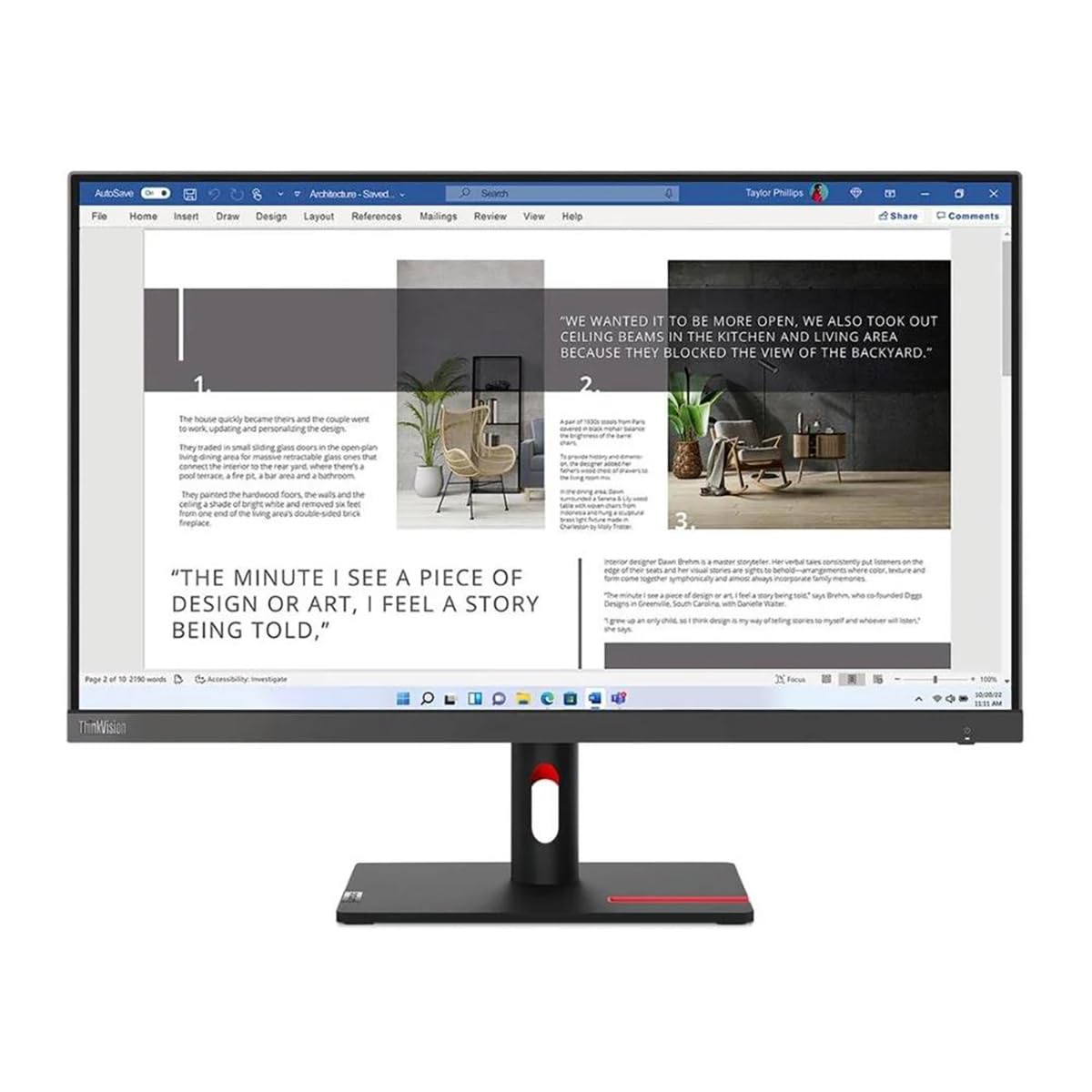 مانیتور LED لنوو ThinkVision S27i-30 با کیفیت تصویر Full HD و ابعاد 27 اینچ - Storm Gray
