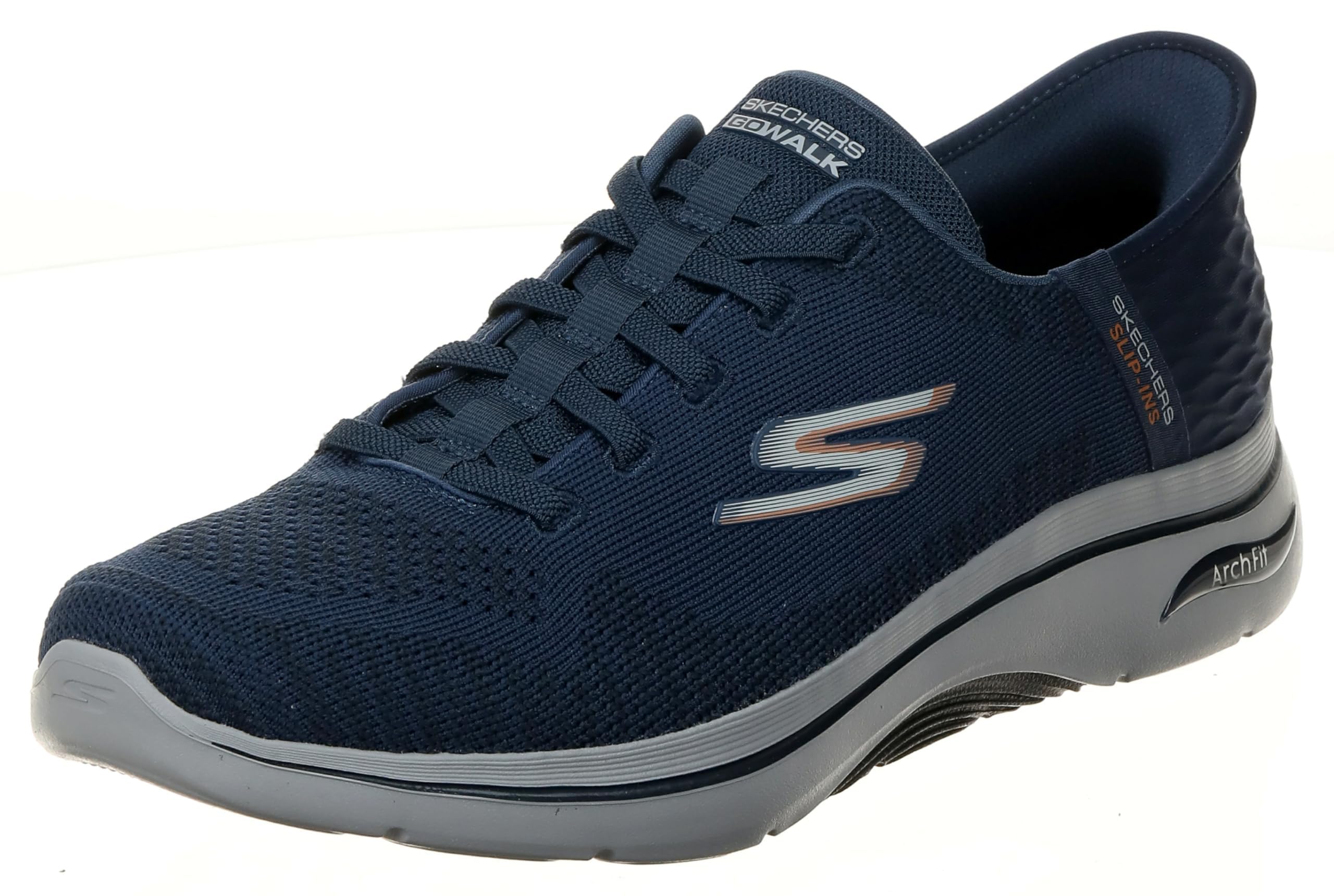کفش مردانه Skechers GO WALK ARCH FIT 2.0، سایز 43 EU، رنگ سرمه‌ای و نارنجی
