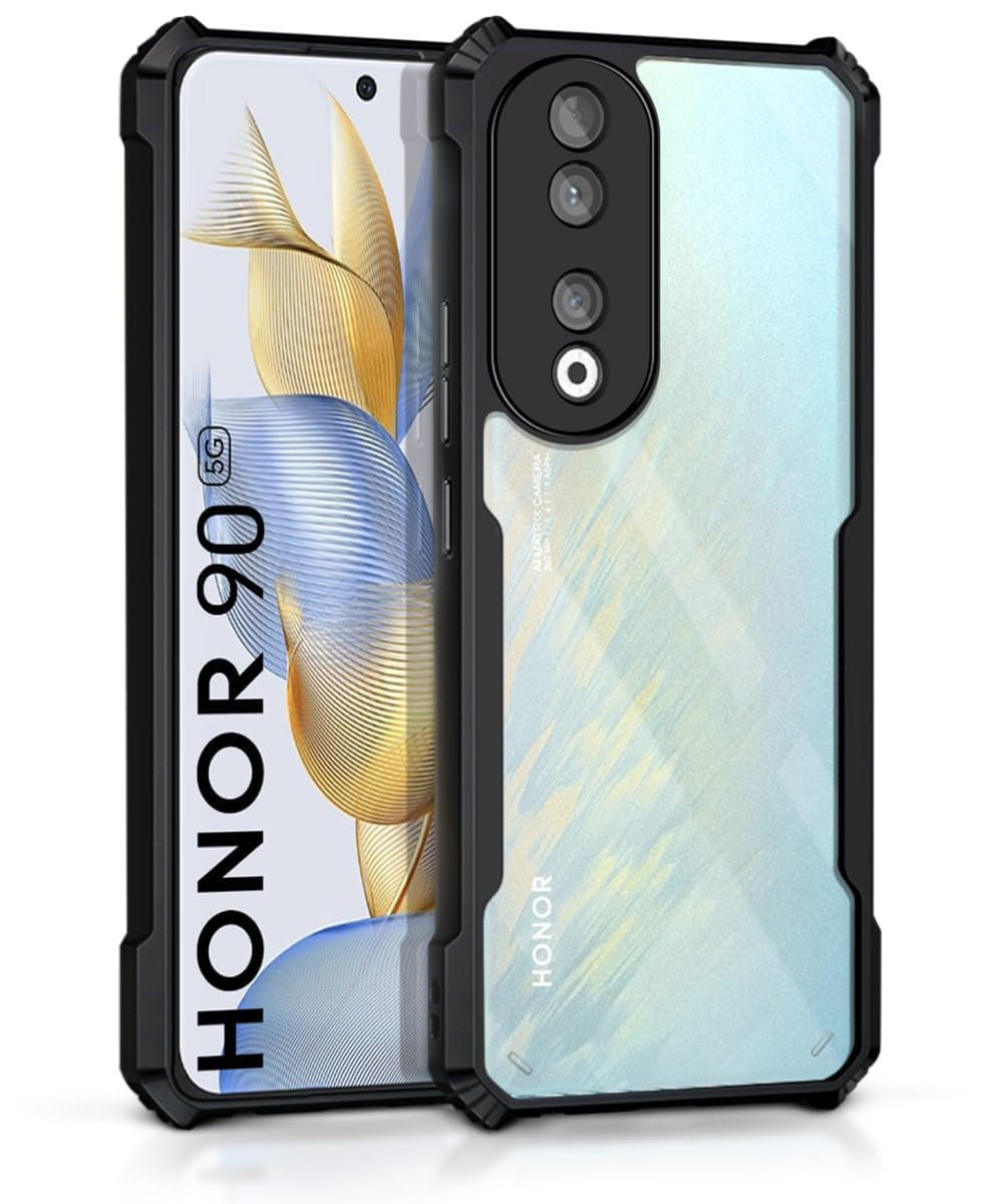 کاور عقب سخت PC شفاف Zubitech Honor 90 5G که دارای مرز سیاه شوک‌پذیر Premium TPU است و حفاظت ۳۶۰ درجه‌ای در برابر ضربه برای لنز دوربین را فراهم می‌کند، مناسب برای Honor 90 5G است.