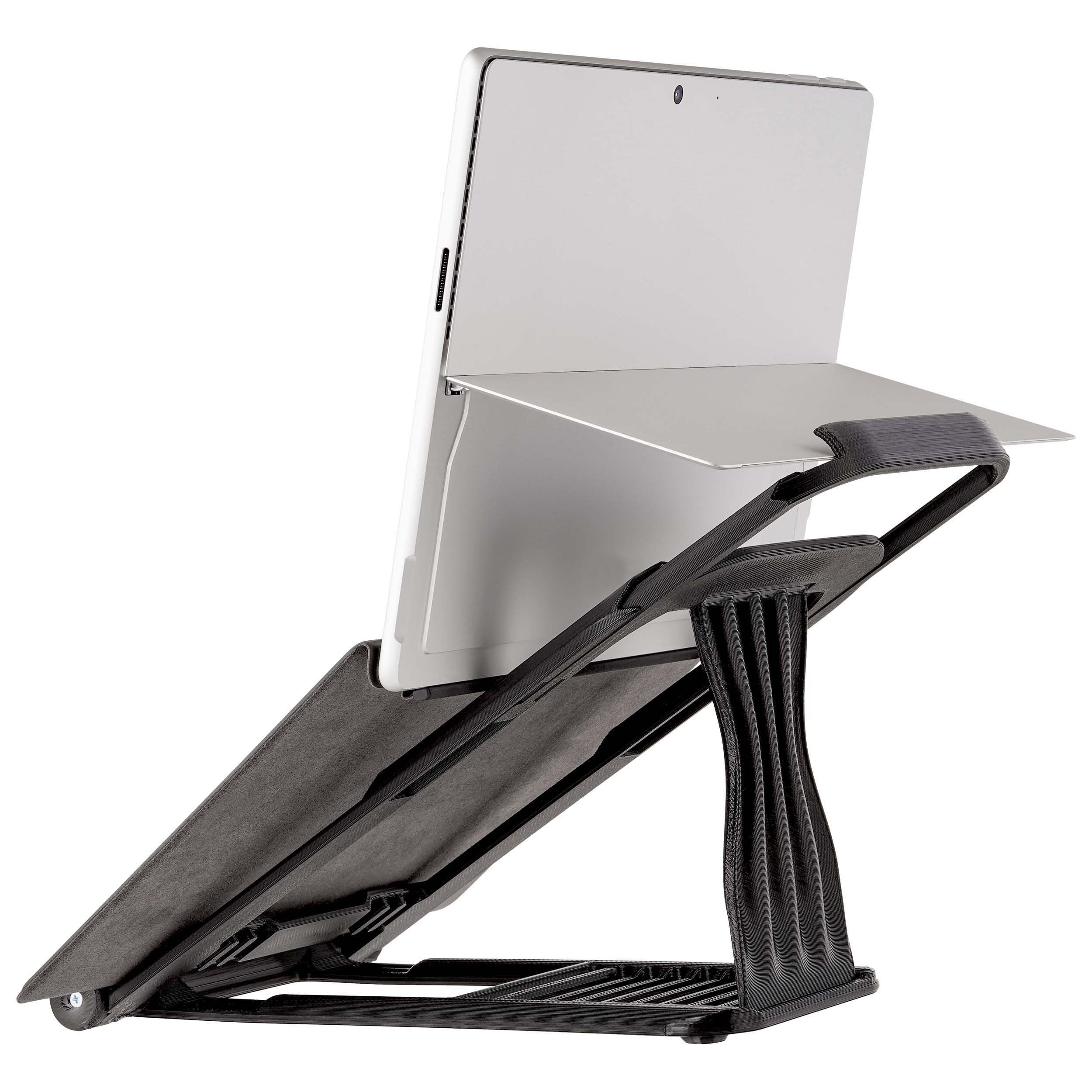 وضعیت برای Surface Pro - با کیبورد متصل - وضعیت خارق العاده سطح کاهش درد گردن - در جلسات آنلاین با یک وضعیت دستگاه Surface Pro، تنظیم پذیر، آسان برای استفاده، سخت افزار بهتر دیده شوید.