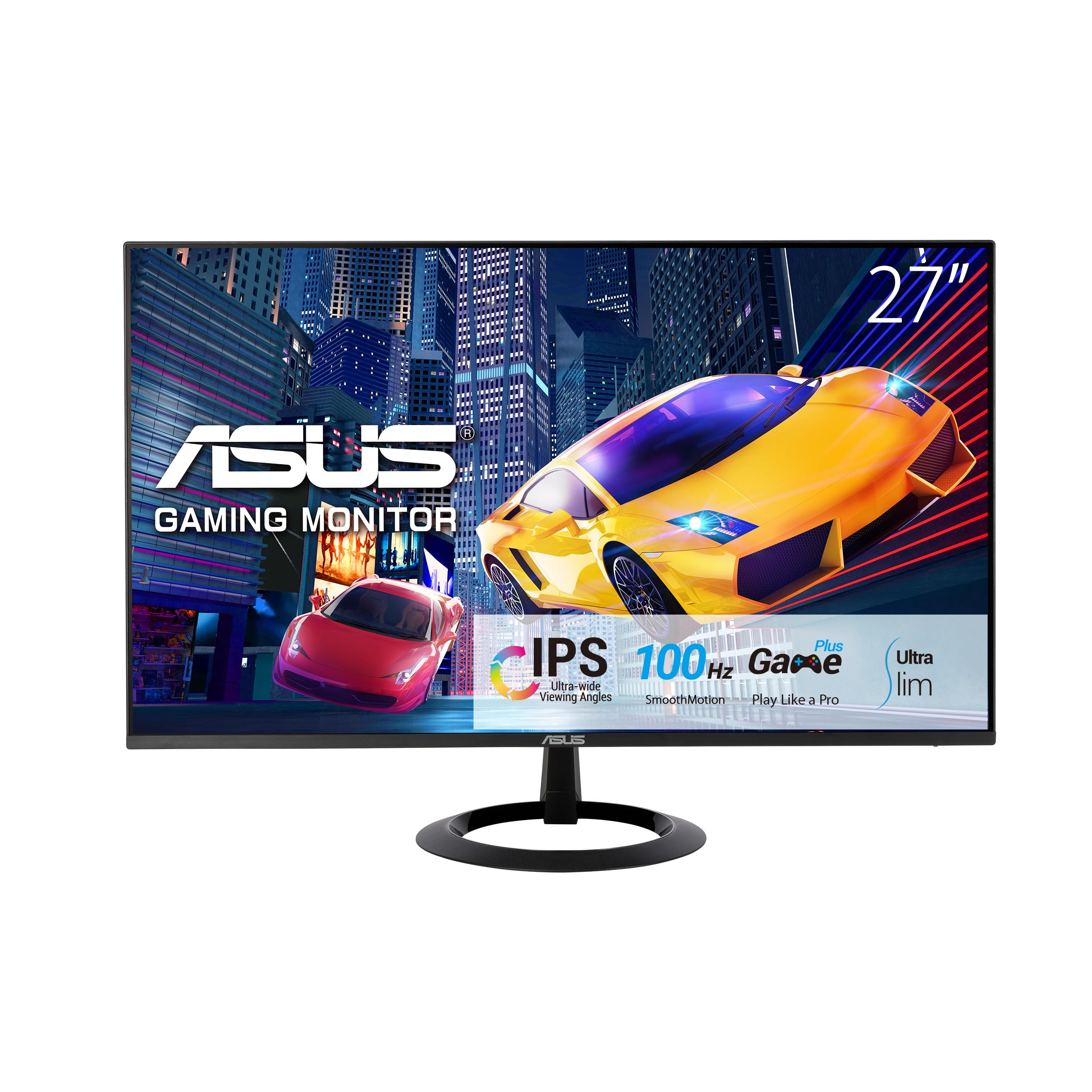 مانیتور بازی ASUS VZ27EHF مراقبت از چشم - 27 اینچ، IPS، Full HD، بدون فریم، 100Hz، Adaptive-Sync، 1ms MPRT، HDMI، نور کم آبی، بدون چشم انداز، قابل نصب بر روی دیوار