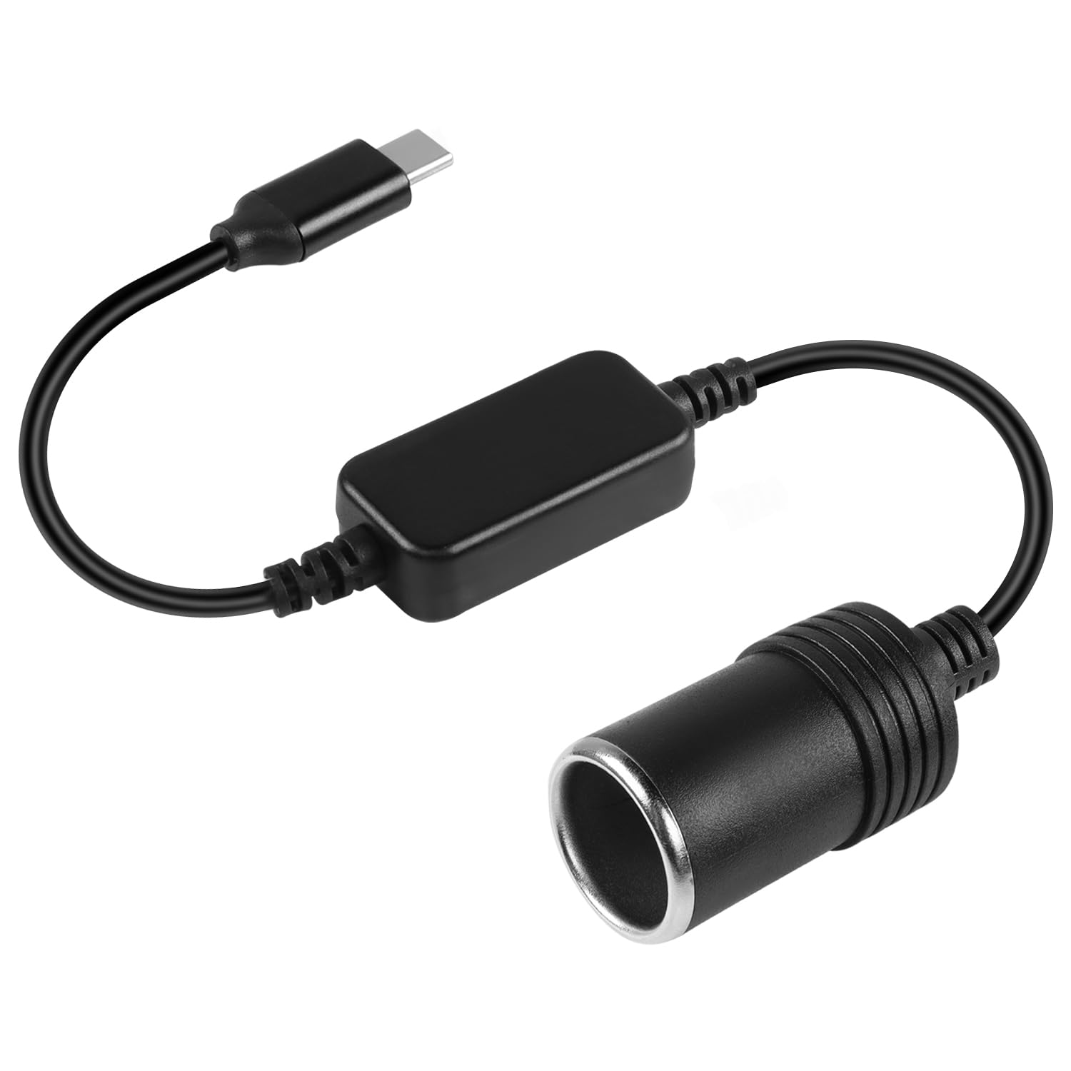 کابل تبدیل USB C به USB Cigarette Lighter Adapter HATMINI، 1 فوت 5V USB C مرد به 12V کابل تبدیل کننده اتومبیلی اتومبیلی خانمی برای ضبط کننده رانندگی، GPS، سگ الکترونیکی و دیگر الکترونیک‌های خودرو