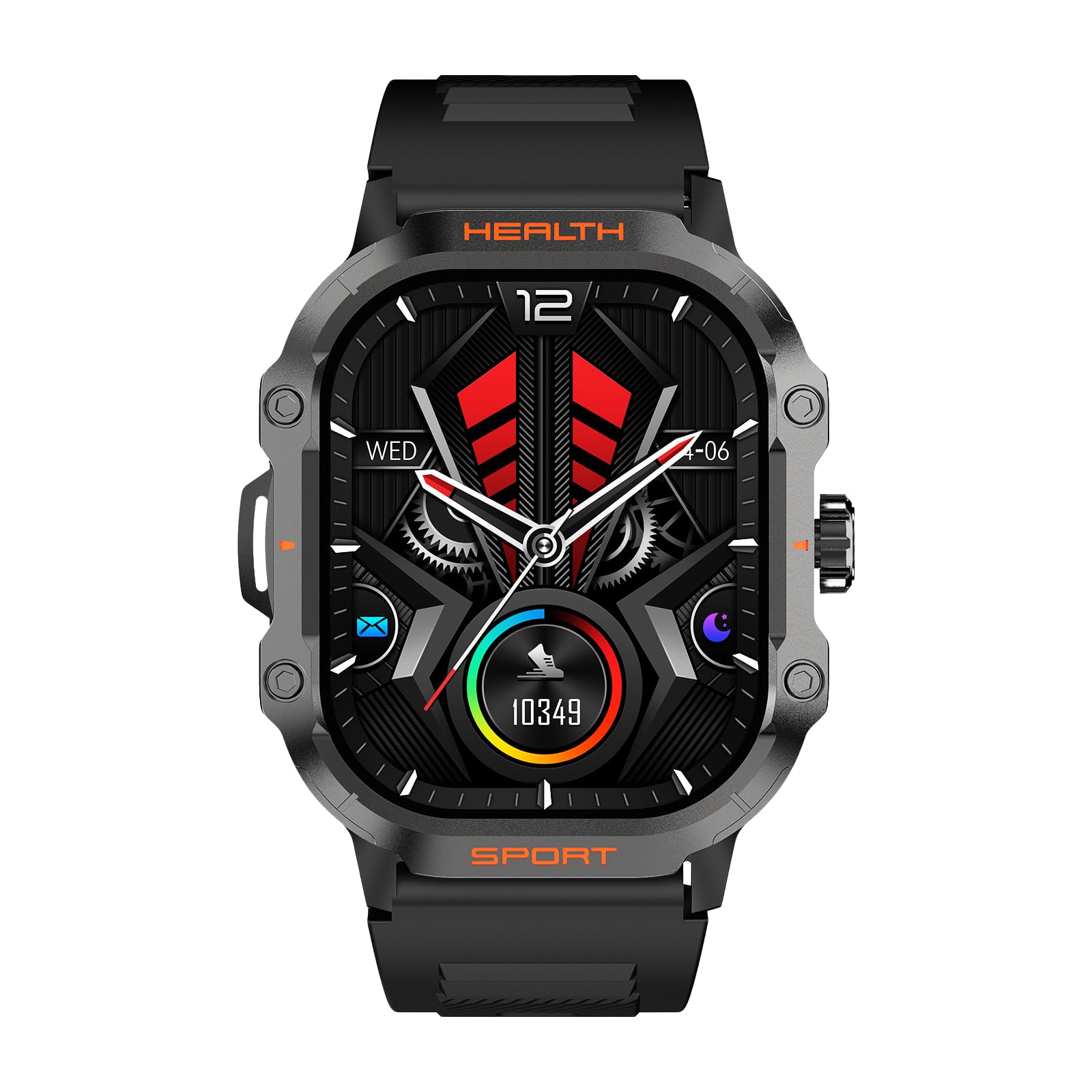 مچ‌بند هوشمند Armfit HULK2 با نمایشگر AMOLED همواره روشن برای مردان و زنان، مچ‌بند هوشمند با قابلیت تماس بلوتوث، ضدآب، مچ‌بند ورزشی با عملکرد مانیتور خواب و قلب برای اندروید و آی‌او‌اس (مشکی)