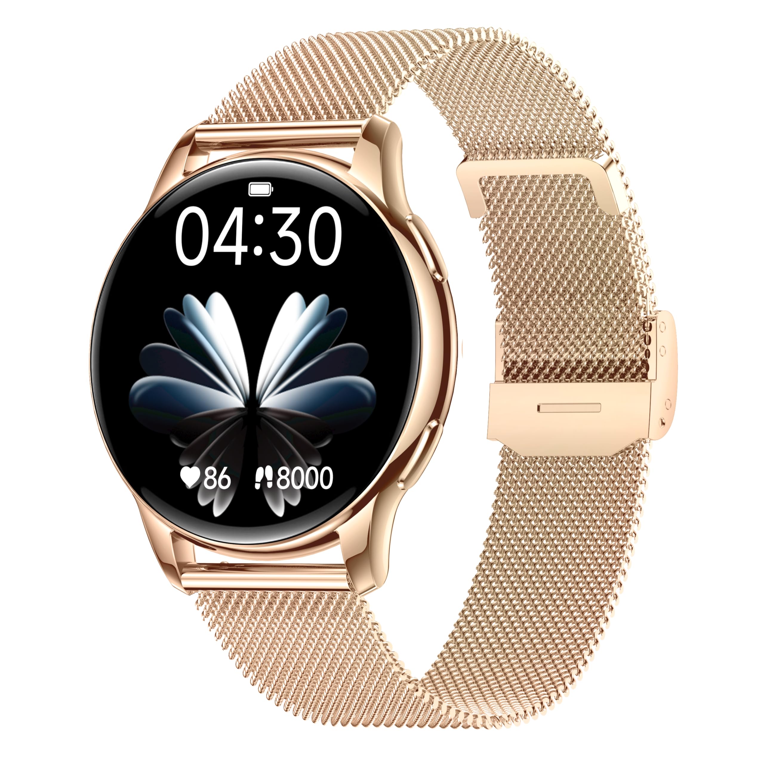 ساعت هوشمند ArmFit QUEEN با نمایشگر AMOLED همیشه روشن، ساعت هوشمند زنانه با امکان تماس بلوتوث، ضدآب و شایم بازیابی فیتنس با نظارت بر ضربان قلب و خواب برای آندروید و آی او اس - طلایی