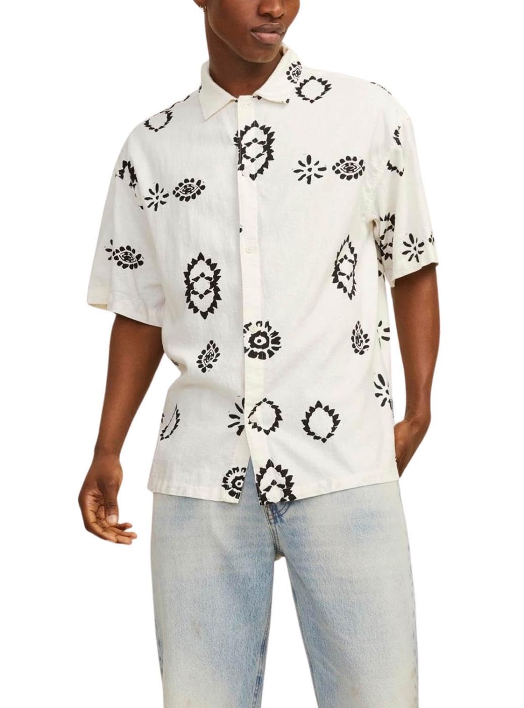 پیراهن LINEN AOP مدرن XL Buttercream برند JACK & JONES مردانه NOTO