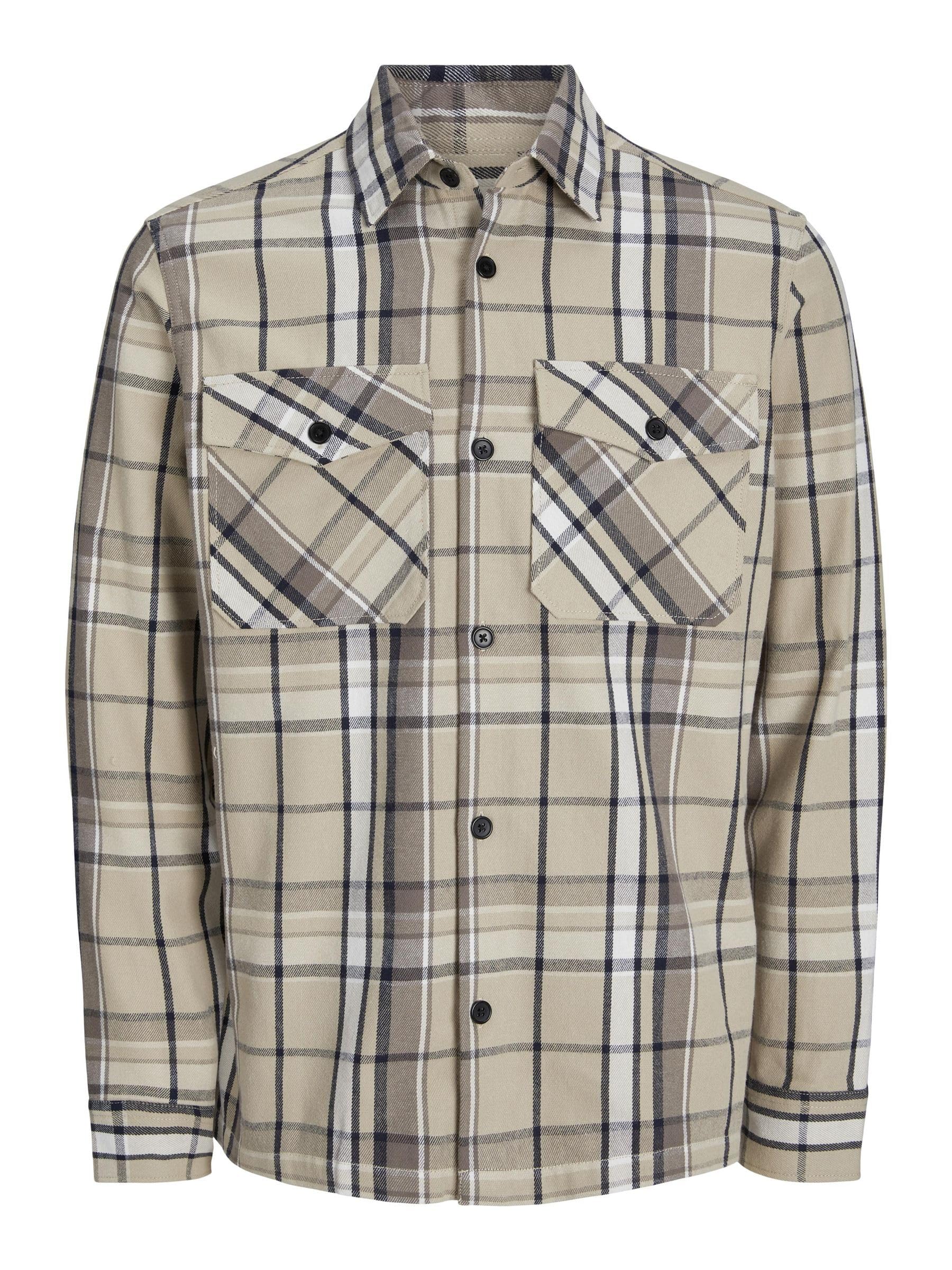 پیراهن بیرونی چک‌دار جک اند جونز مردانه مدل CCROY SPRING CHECK OVERSHIRT SN Modern M Fields Of Rye