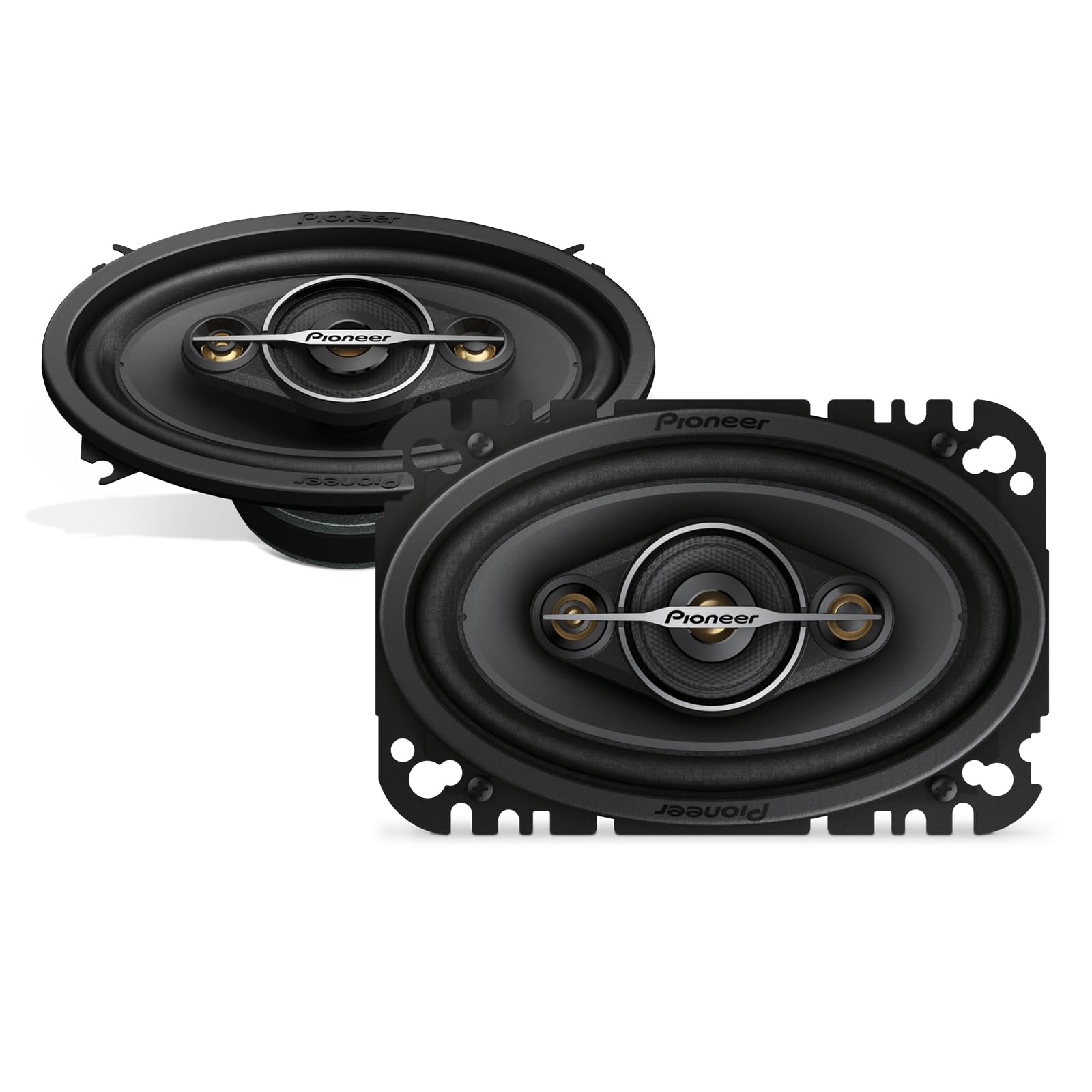 مجموعه بلندگوی کواکسیال 4-Way Pioneer TS-A4671F با 2 بلندگو (حداکثر 210 وات، 30 وات سینوسی هر کدام)، صدای قدرتمند، بازدهی بالا، عمق نصب 42 میلیمتر، برش نصب 93 در 153 میلیمتر
