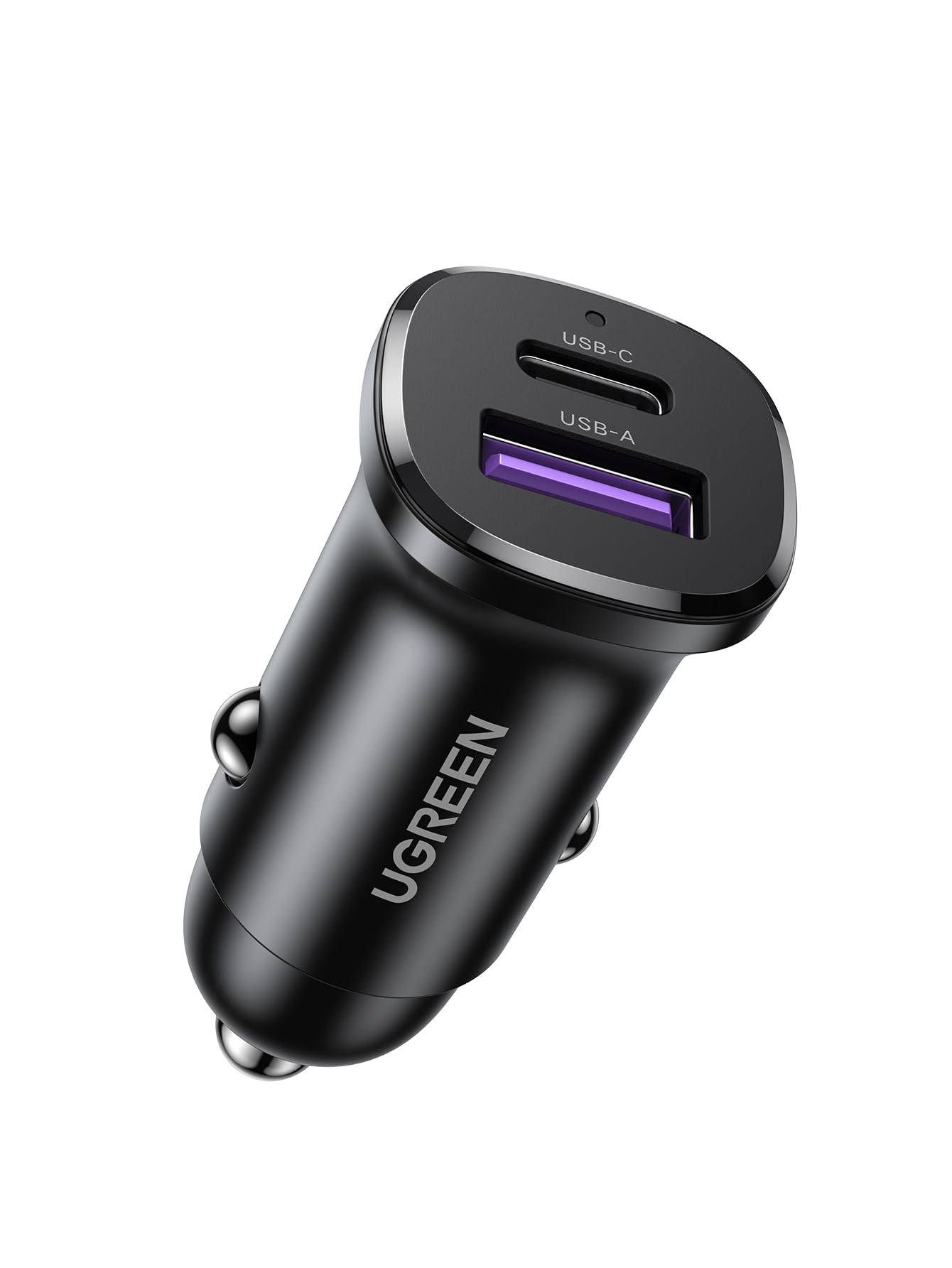 شارژر اتومبیل UGREEN شارژ سریع 30 وات برای آیفون 17 پرو، لوازم جانبی اتومبیل دو پورت USB-C PD 30 وات + USB-A QC 18 وات / SCP 22.5 وات شارژ سریع، برای سری آیفون 17/16/15/14 ، گلکسی S25/S24، هواوی، آیپد پرو، شیائومی