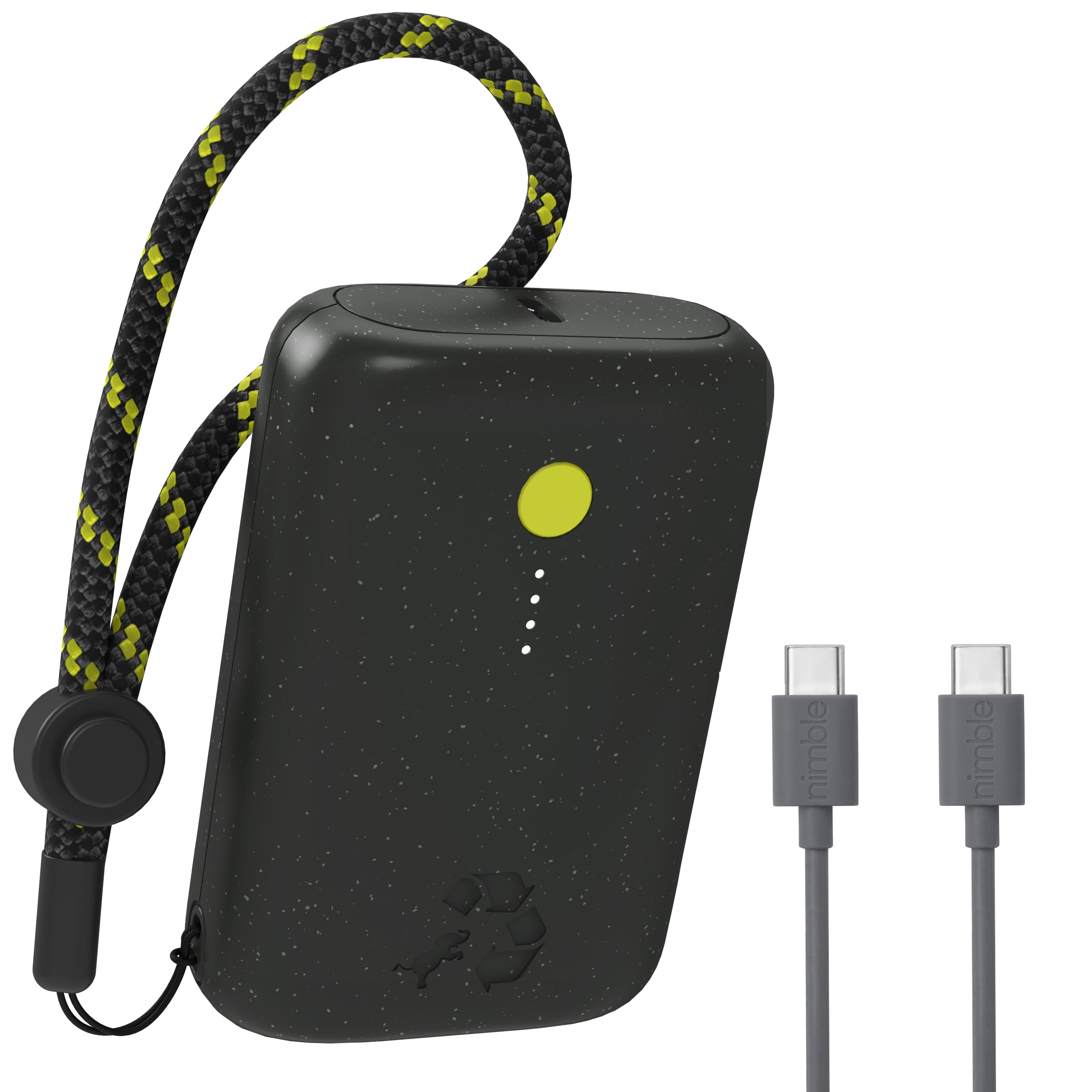 شارژر قابل حمل Nimble Champ ، پاوربانک 10،000 میلی آمپر ساعت، شارژ سریع، باتری دوگانه USB-C 20 وات با کابل، پاوربانک ضروری برای مسافرت برای آیفون، لپتاپ، گلکسی، تبلت پیکسل، آیپد، مک‌بوک، کیندل، ایرپاد، مشکی نیمه شب