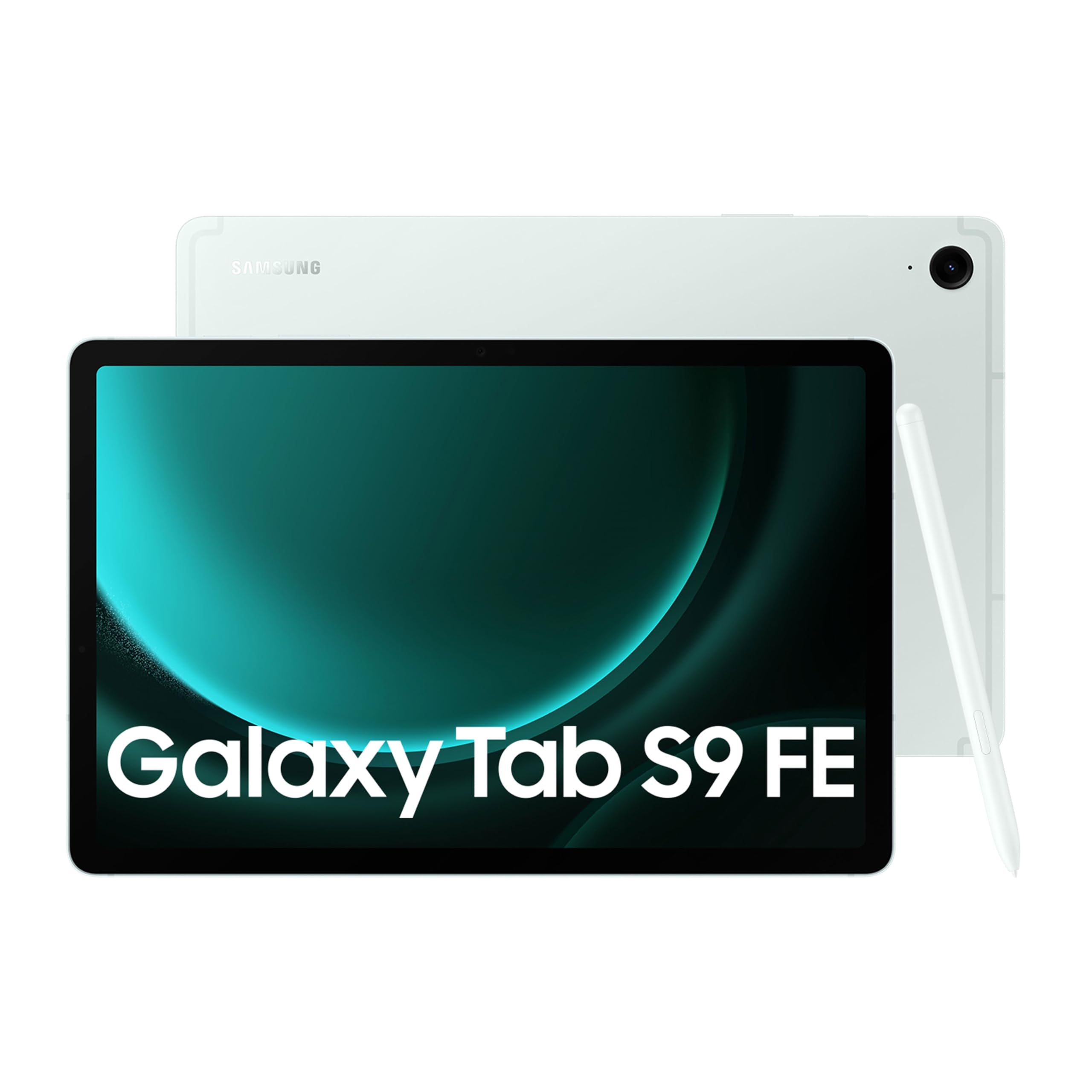 تبلت Samsung Galaxy Tab S9 FE [انتخاب هوشمند], S Pen در جعبه، نمایش 27.69 سانتی‌متر (10.9 اینچ)، RAM 6 گیگابایت، ROM 128 گیگابایت قابل افزایش، Wi-Fi، تبلت IP68، نعناع