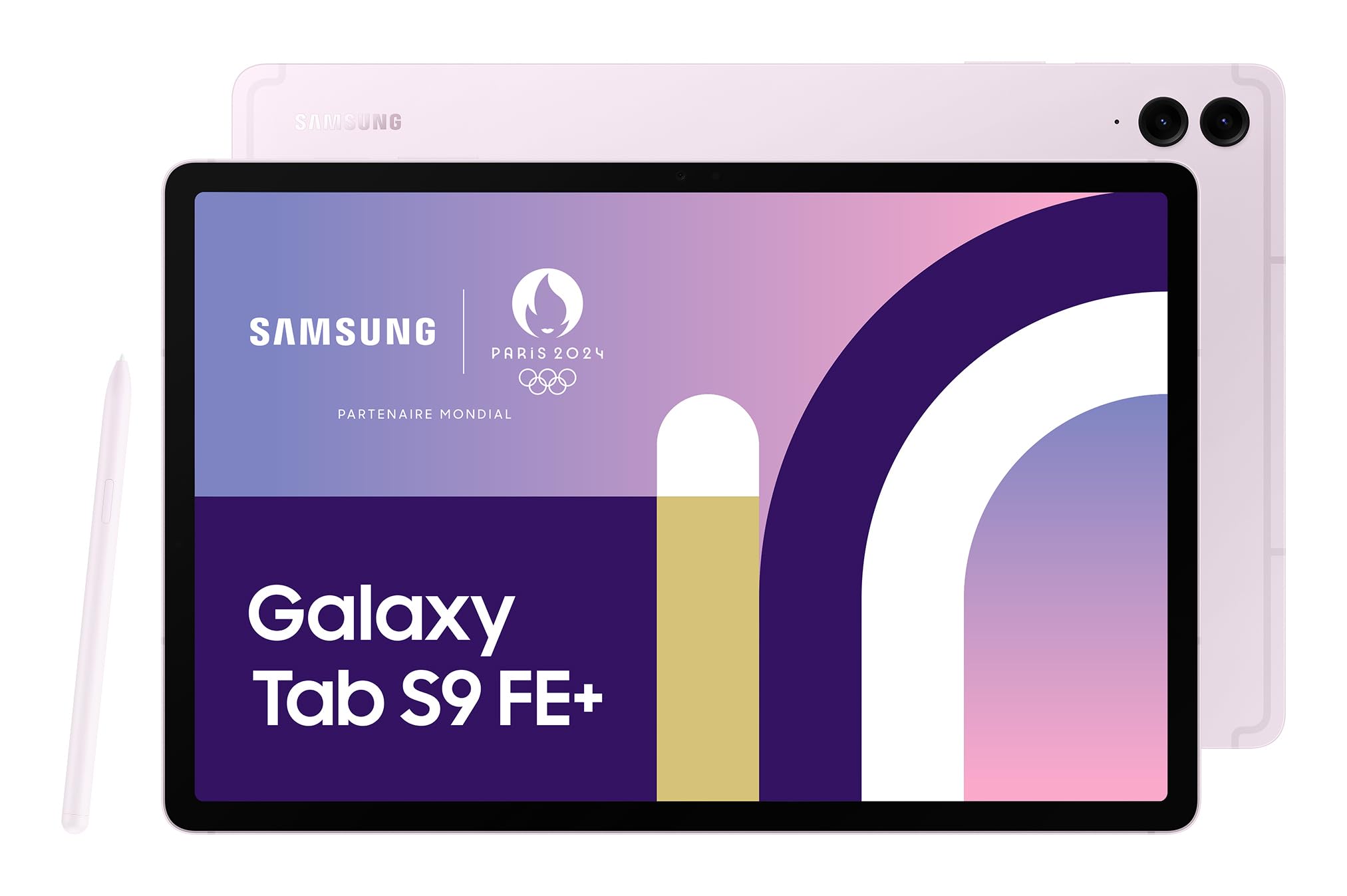 تبلت Samsung Galaxy Tab S9 FE+، 12.4 اینچ وای فای 128 گیگابایت، قلم S گنجانده شده، باتری با عمر طولانی، گواهی IP68، ارایه نسخه FR، رنگ بنفش، 128 گیگابایت وای فای صورتی