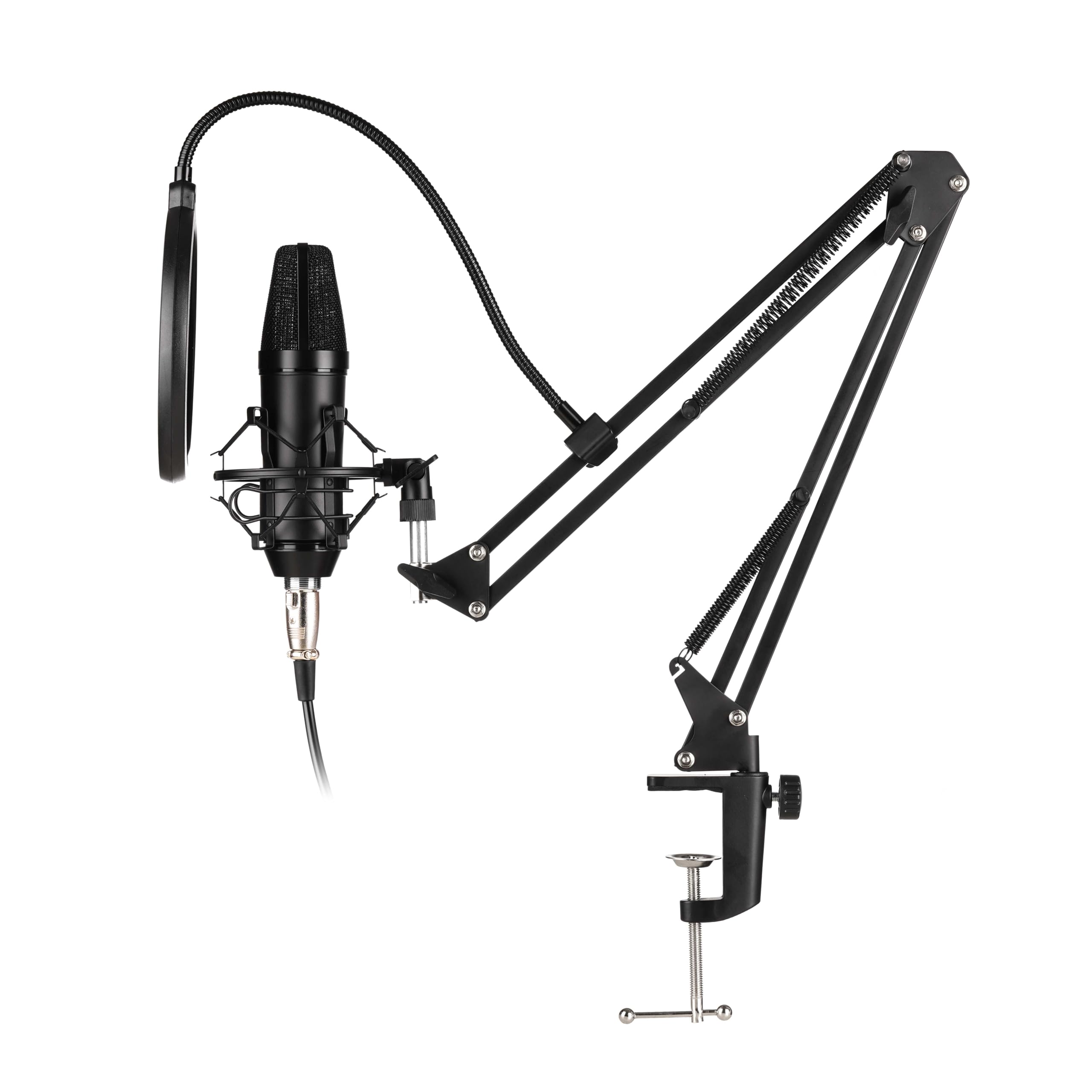 بسته استودیو خانگی GEM Audio GA-800/V8Plus شامل میکروفن کاندنسر GA-800 با دیافراگم بزرگ، کارت صدای V8 Plus Live، هدفون، استند بازوی میکروفن استودیویی، فیلتر پاپ، و مونتاژ شوک می‌شود.