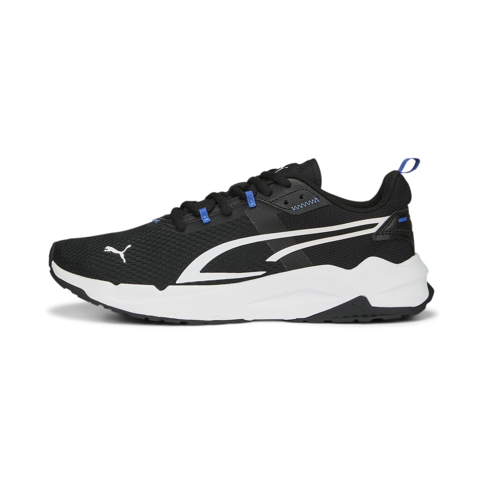 کتانی Puma Stride مناسب بزرگسالان (یونیسکس)، سایز 38 (EU)، رنگ‌ها: PUMA مشکی - PUMA سفید - رویال سفایر