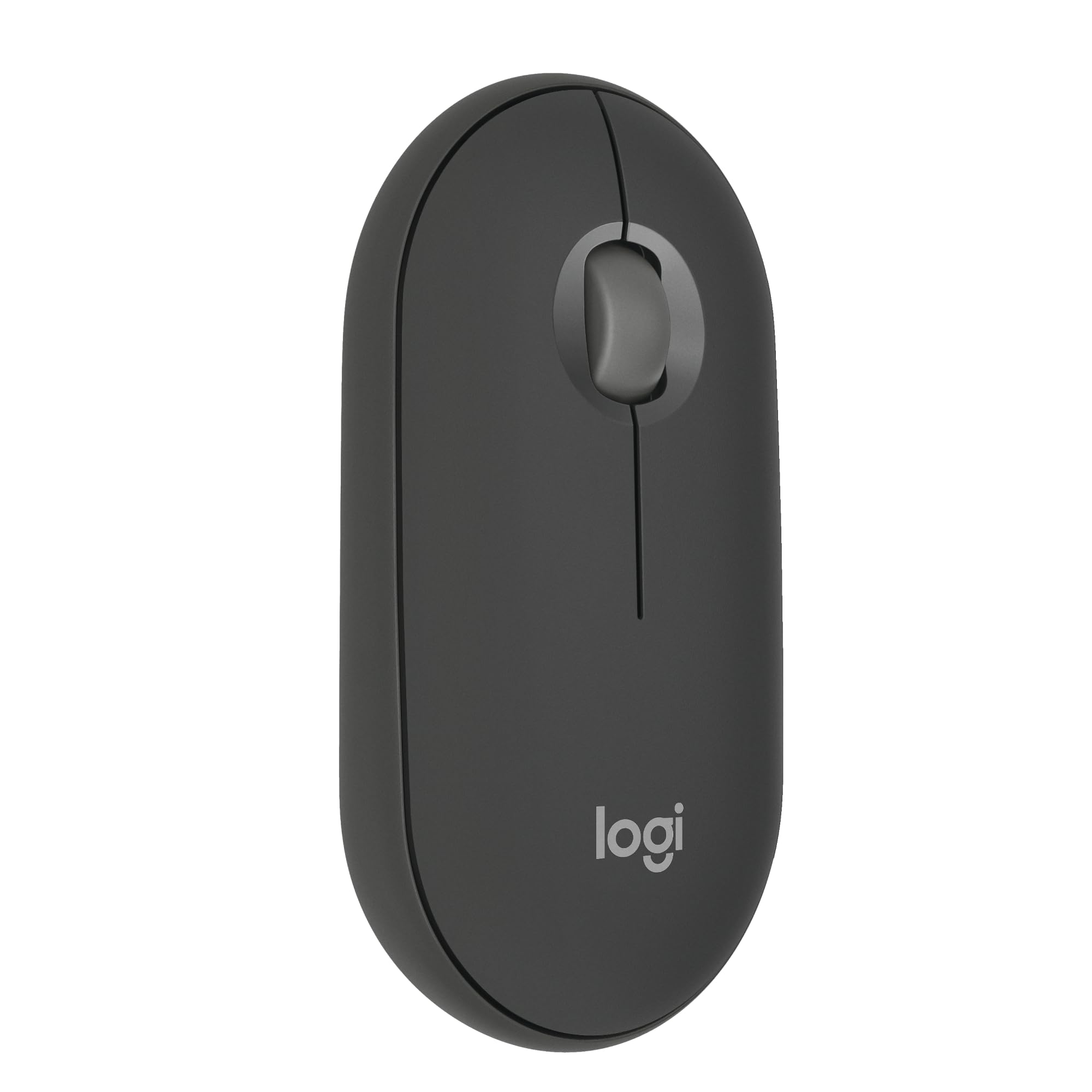 موشواره بلوتوث بی‌سیم طراحی‌شده لاجیتک مدل Pebble Mouse 2 M350s، سبک، قابل تنظیم، با کلیک‌های کم‌صدا، قابل استفاده برای ویندوز، مک‌اواس، آیپد‌اواس، اندروید و کروم‌اواس - گرافیت