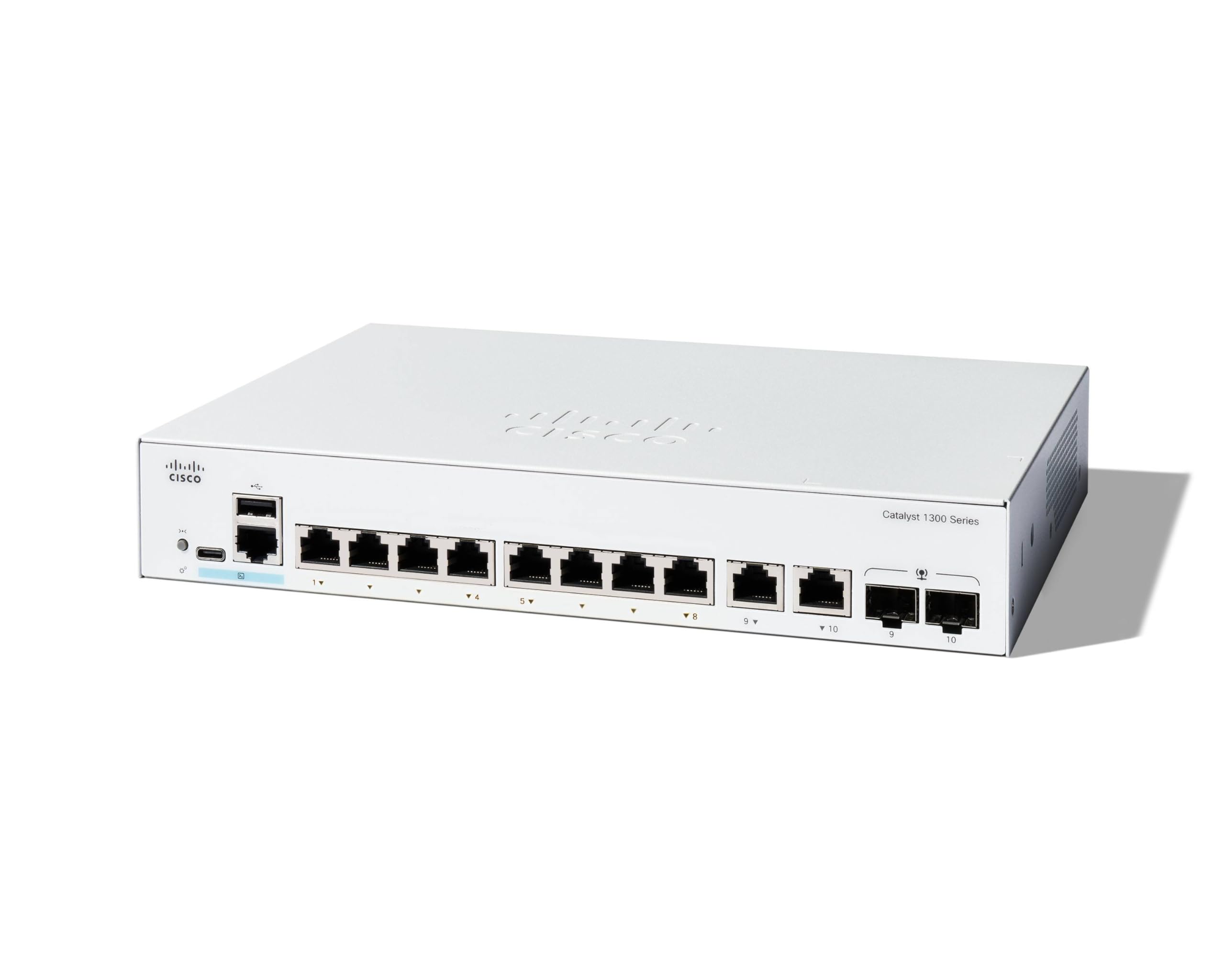 سوییچ مدیریت شده سیسکو کاتالیست 1300-8T-E-2G، 8 پورت جیگابیت، پاور اکسترنال، 2x1GE کمبو، حفاظت مادام‌العمر محدود (C1300-8T-E-2G)