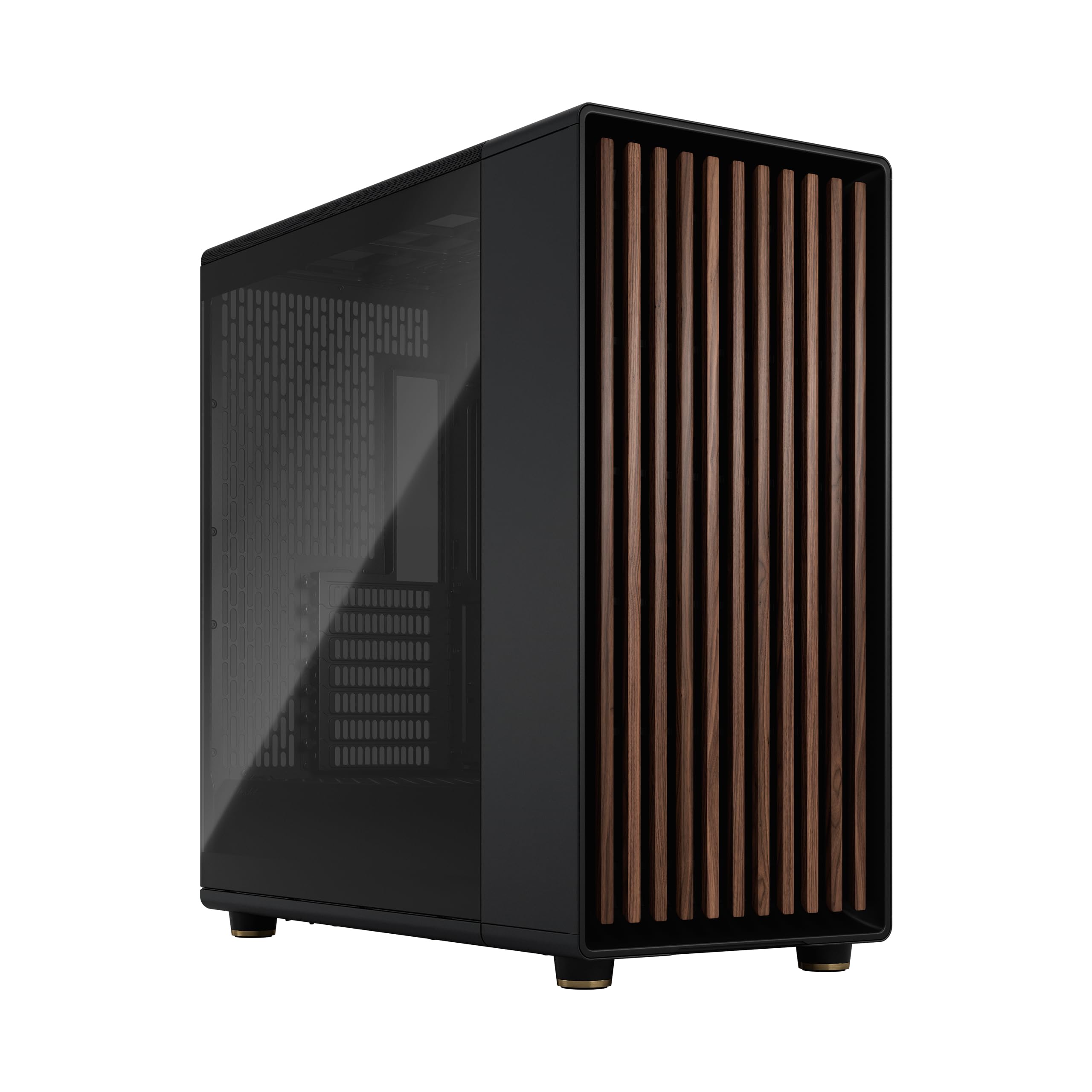طراحی فراکتال مدل North XL شارکال مشکی TG - همراه با سه عدد فن 140mm Aspect PWM - دارای درگاه Type C USB - کیس تمام‌توان EATX با فضای هوایی برای بازی‌های رایانه‌ای در سایز تاور کامل شارکال مشکی TG تنظیم‌شده است.