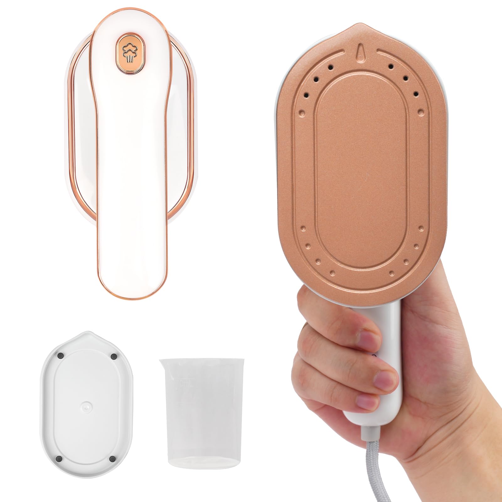 SEAINS Mini Steam Iron، Travel Steamer for Clothes قابل حمل Mini Iron، بخاری قابل حمل برای اتو زدن خشک و تر، 970 وات Handheld Steamer 180° برای خانه مسافرت (سفید)