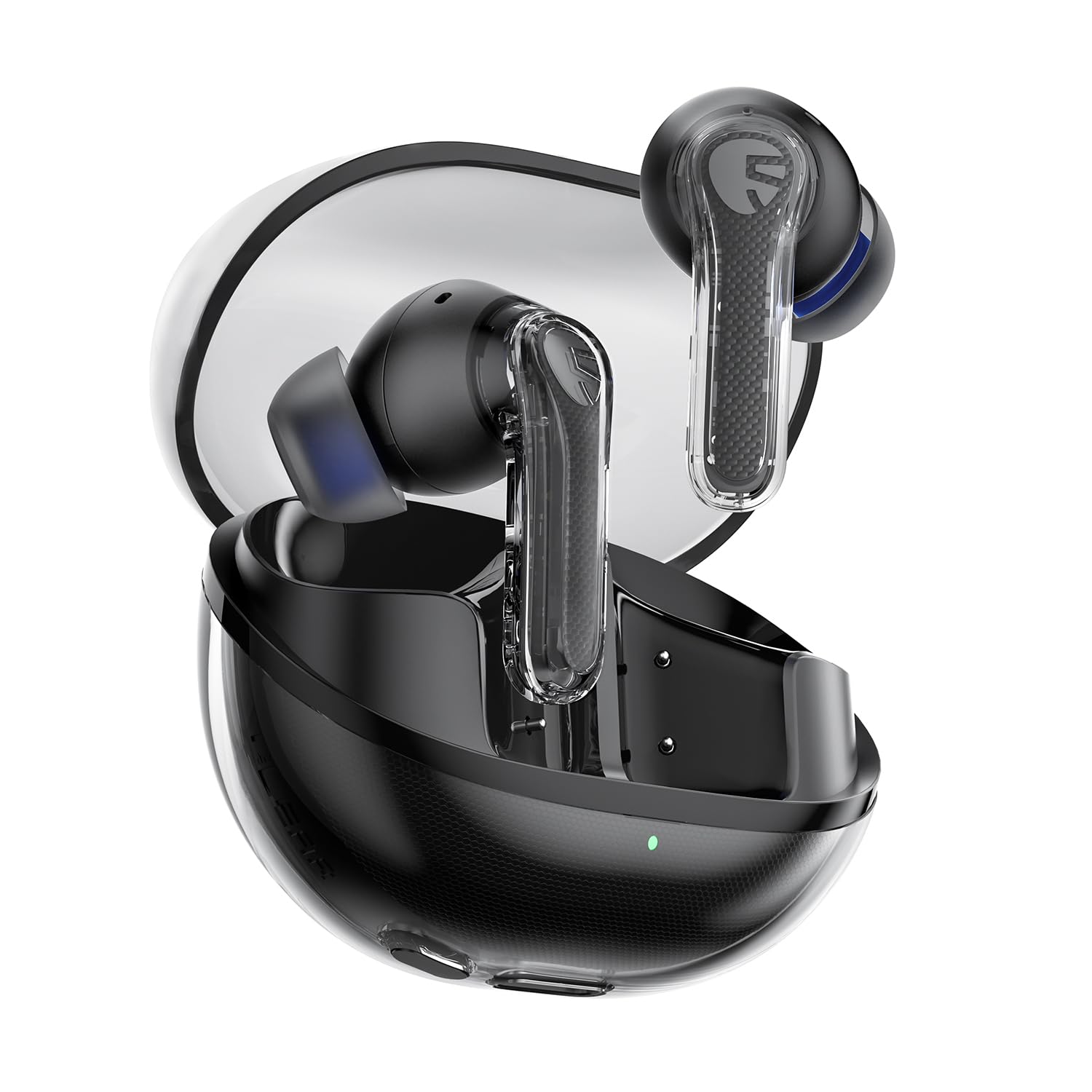 لوازم جانبی بی‌سیم SoundPEATS Clear، هدفون داخل گوش Bluetooth 5.3، زمان پخش 40 ساعته، درایور 12 میلیمتری و دو میکروفون با ENC برای تماس‌های واضح، حالت بازی، کنترل از طریق اپلیکیشن رنگ سیاه