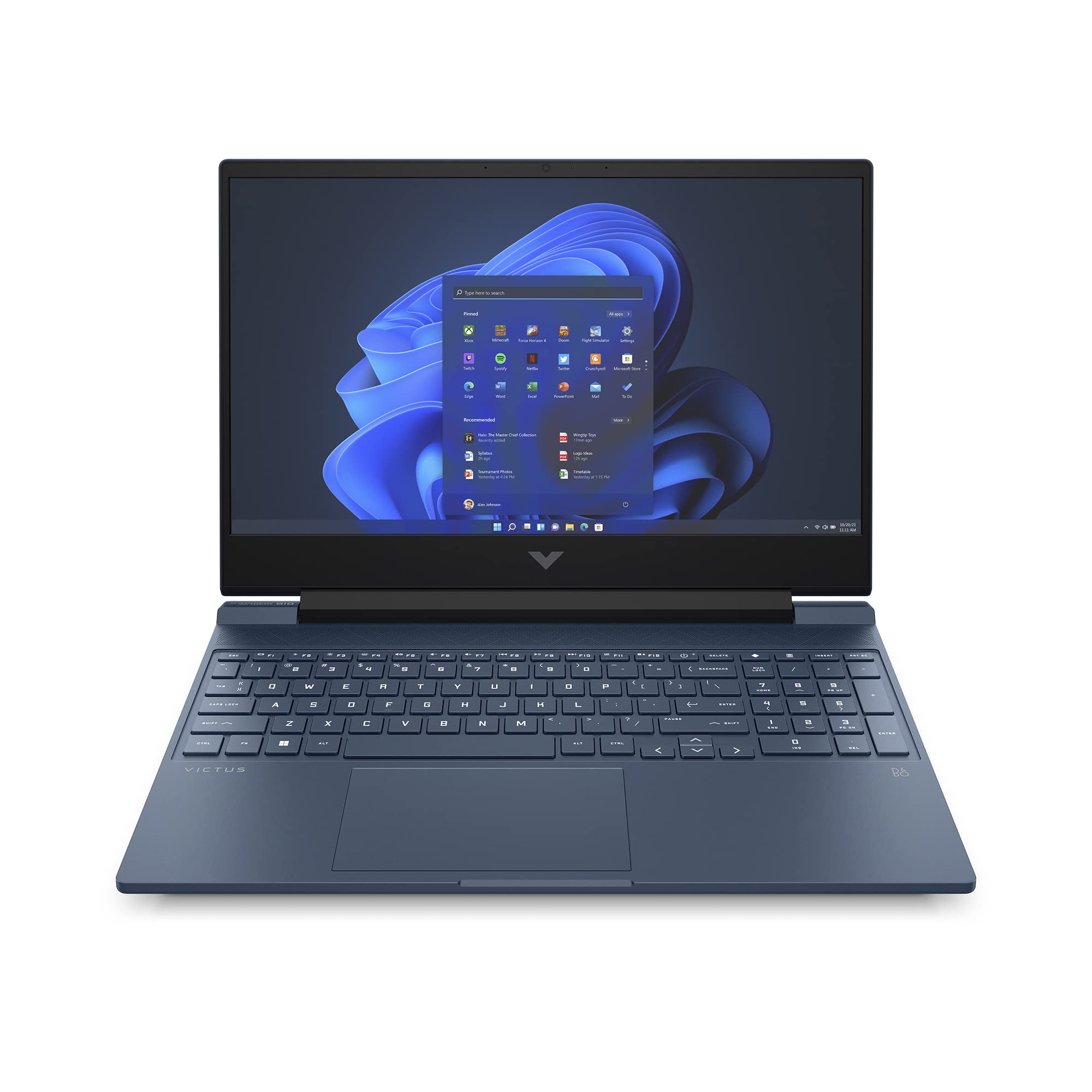 لپ تاپ بازی HP Victus 15-fb1005ne، 15.6 اینچ FHD، AMD Ryzen™ 5-7535HS، 8GB RAM DDR5، 512GB SSD، گرافیک NVIDIA® GeForce RTX™ 2050 با حافظه 4GB، ویندوز 11، صفحه کلید انگلیسی به عربی، رنگ آبی عملکردی - [973W6EA]