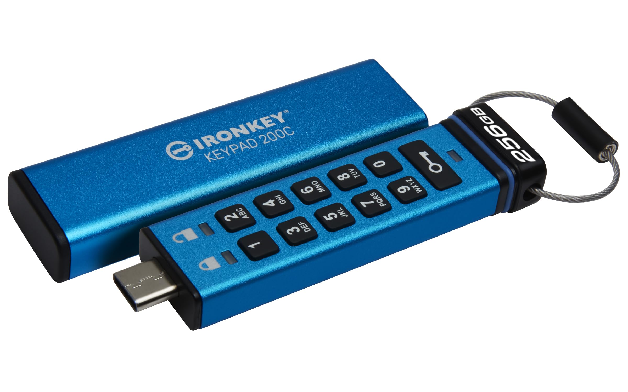 Kingston IronKey Keypad 200C فلش درایو USB سخت افزاری رمزگذاری شده نوع C با سطح 3 FIPS 140-3 (در انتظار تایید) با رمزگذاری سخت افزاری XTS-AES 256 بیتی - مدل IKKP200C/512GB 512GB USB-C