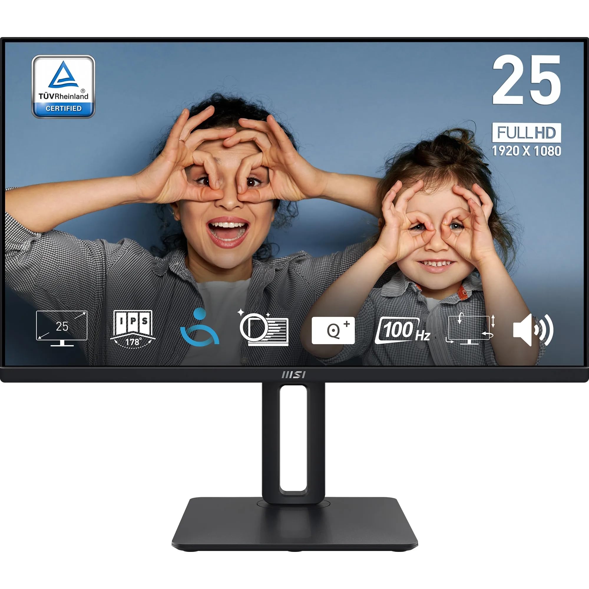 مانیتور اداری Full HD اینچ 24.5 اینچ MSI PRO MP251P - پنل IPS 1920 x 1080 ، 100 هرتز ، صفحه با دوستی چشم ، بلندگوهای داخلی ، تیلت قابل تنظیم - HDMI 1.4b ، D-Sub (VGA)