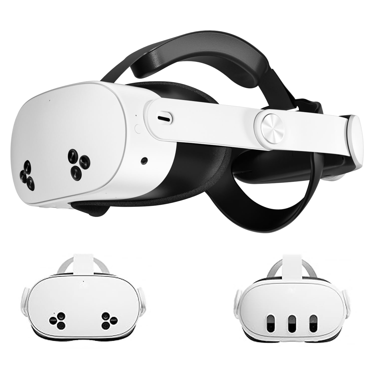 نوار سر Saqico برای Meta Quest 3، جایگزینی نوار سر Elite قابل تنظیم برای Oculus Quest 3 که باعث کاهش فشار می‌شود، لوازم جانبی نرم برای هدست واقعیت مجازی با ضربه‌پذیری طولانی‌تر در بازی‌های ویدیویی واقعیت مجازی Quest 3
