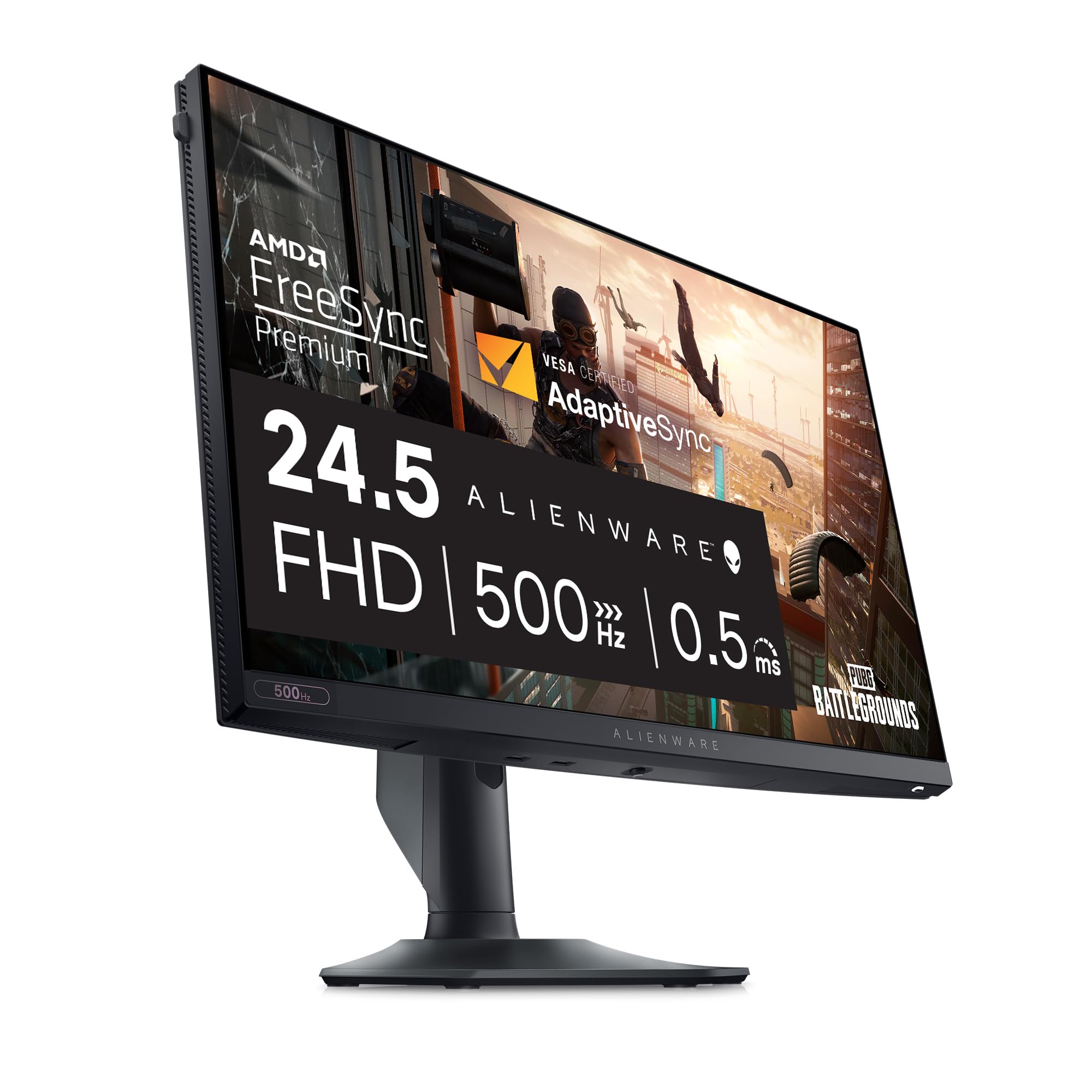 مانیتور بازی Alienware AW2524HF - 24.5 اینچ (1920x1080) 500Hz (اورکلاک) نمایشگر 0.5 میلی‌ثانیه، قابلیت تنظیم ارتفاع/تیلت/چرخش/پیوت، تعویض پیشرفته 3 ساله - رنگ مشکی 24.5 اینچ 1920 x 1080 AW2524HF