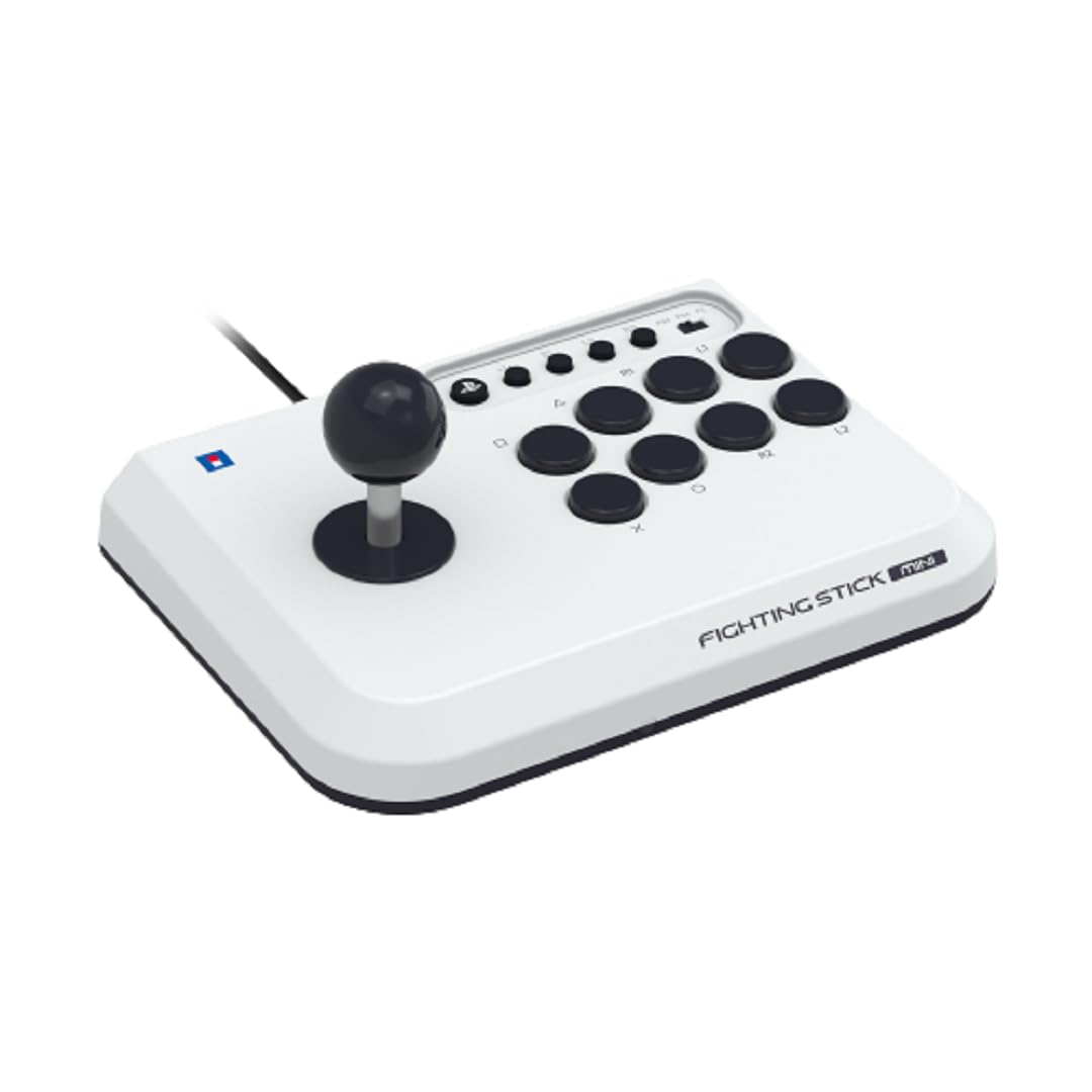 Hori PS5 Fighting Stick Mini - دسته بازی 8 دکمه ای آرکید - USB - سفید - سازگار با PS5، PS4، کامپیوتر
