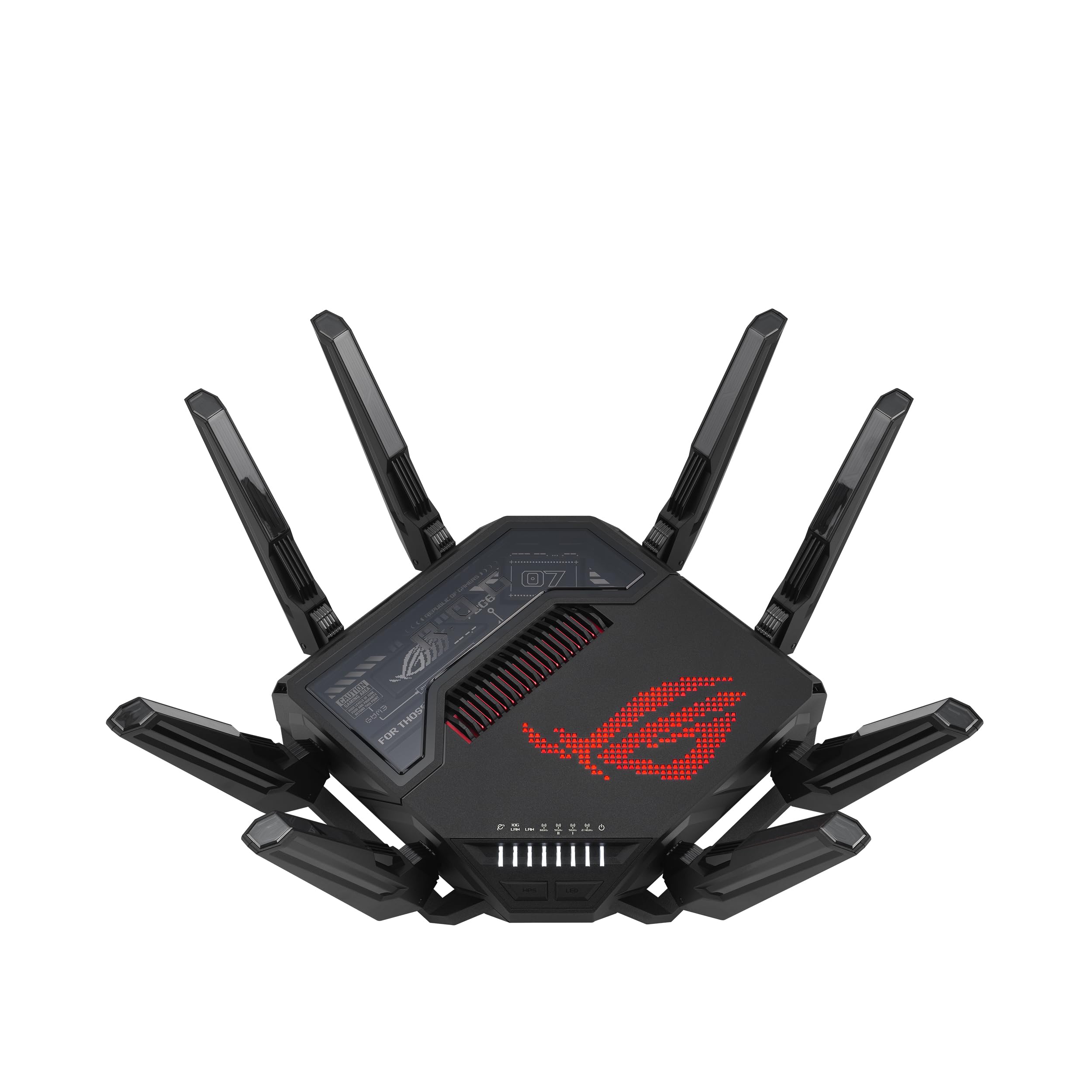 روتر گیمینگ چهاربانده وای‌فای ۷ با قابلیت گسترش AiMesh، ASUS ROG Rapture GT‑BE98، ۲۵ گیگابیت بر ثانیه، ۳۲۰ مگاهرتز، 4K‑QAM، دو درگاه ۱۰ گیگابیتی، چهار درگاه ۲٫۵ گیگابیتی، VPNها، تترینگ موبایل 4G LTE/5G - مشکی وای‌فای ۷ GT‑BE98 دو درگاه ۱۰ گیگابیتی