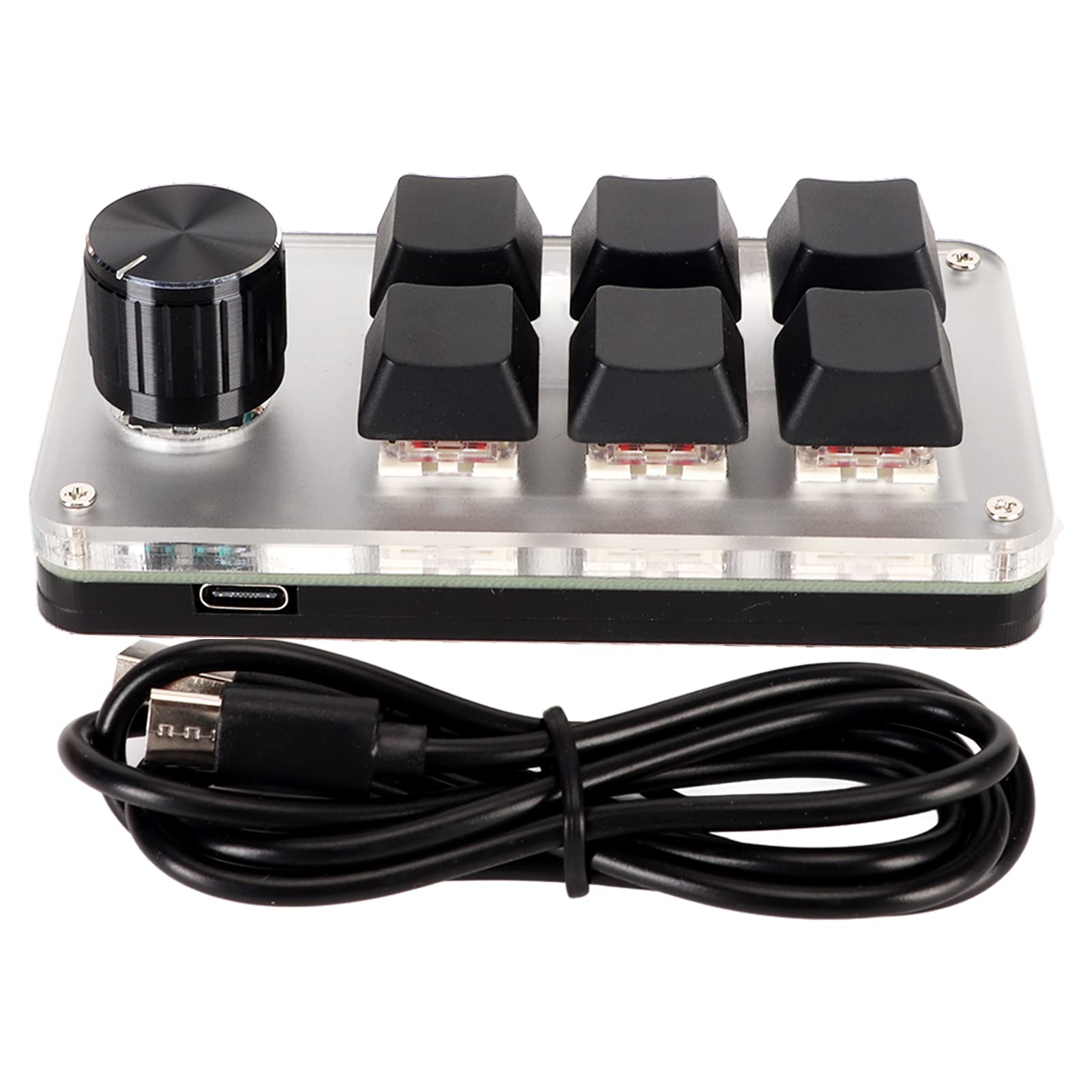 کیبورد مکرو برای کامپیوتر دسکتاپ، کیبورد مکانیکی شفت قرمز سفارشی با 3/4/6/9/12 کلید USB برای بازی، کنترل حجم OSU با مکانیزم قابل تنظیم و کلیدهای میانبر شخصی. (6 کلید با 1 دسته)