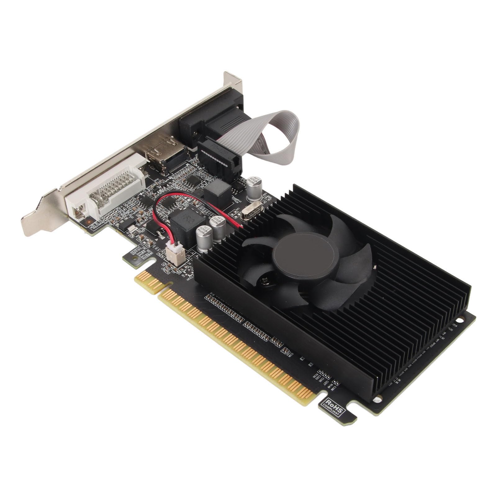 کارت گرافیک GT610 1 گیگابایت DDR3، کارت گرافیک دسکتاپ PC با پورت VGA DVI PCI Express X16 2.0، کارت گرافیک 64 بیتی سریع خنک کننده برای کامپیوترهای دسکتاپ.