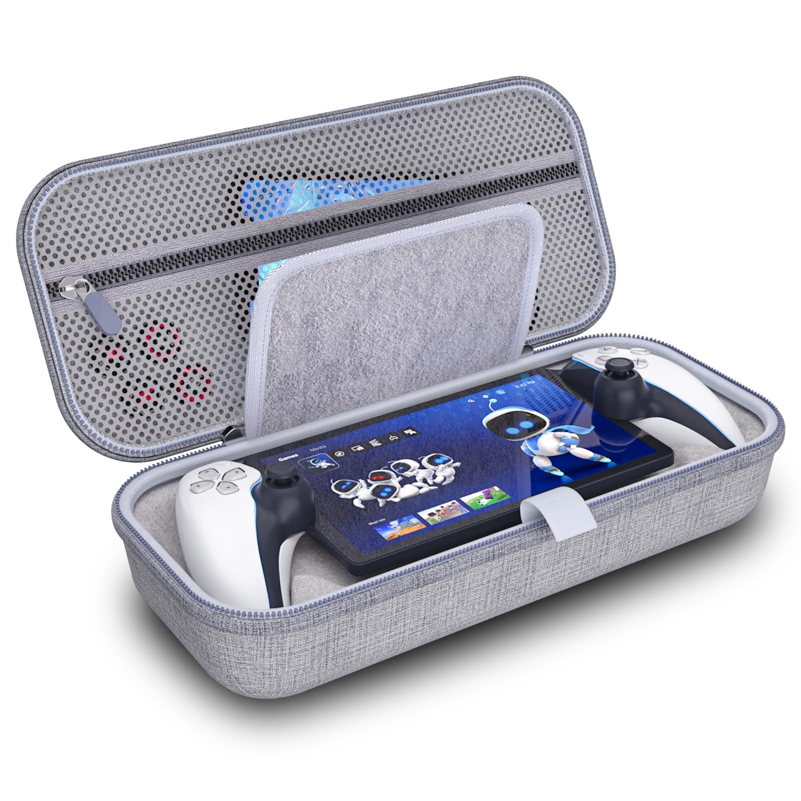 کیف حمل و نقل HEATFUN سازگار با پلی‌استیشن پورتال ریموت پلیر، کاور محافظ برای پورتال PS5 -ضد‌ضربه و ضد‌خش، جهت لوازم پلی‌استیشن پورتال، رنگ خاکستری