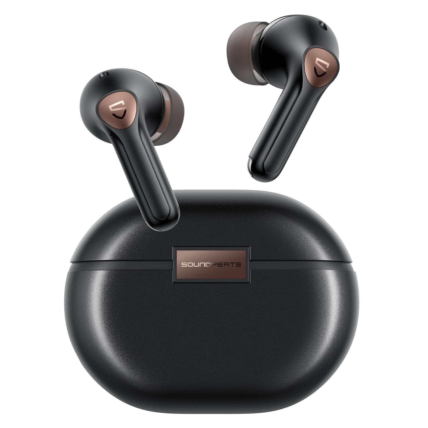 هندزفری بی‌سیم SoundPEATS Air4 Pro، AptX Lossless، هدفون بلوتوث 5.3 Adaptive Hybrid Active Noise Canceling، هدفون داخل گوشی با 6 میکروفون AptX Voice برای تماس‌ها، 26 ساعت، اتصال چندگانه رنگ مشکی