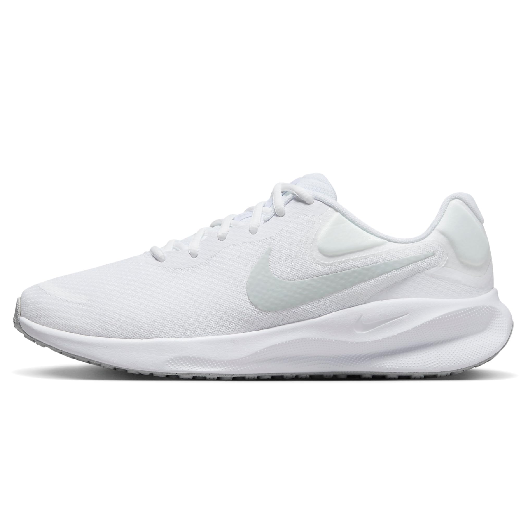 Nike Revolution 7 — کفش مردانه بنددار، سایز 44.5 (EU)، رنگ: سفید / پلاتینیوم خالص-سفید