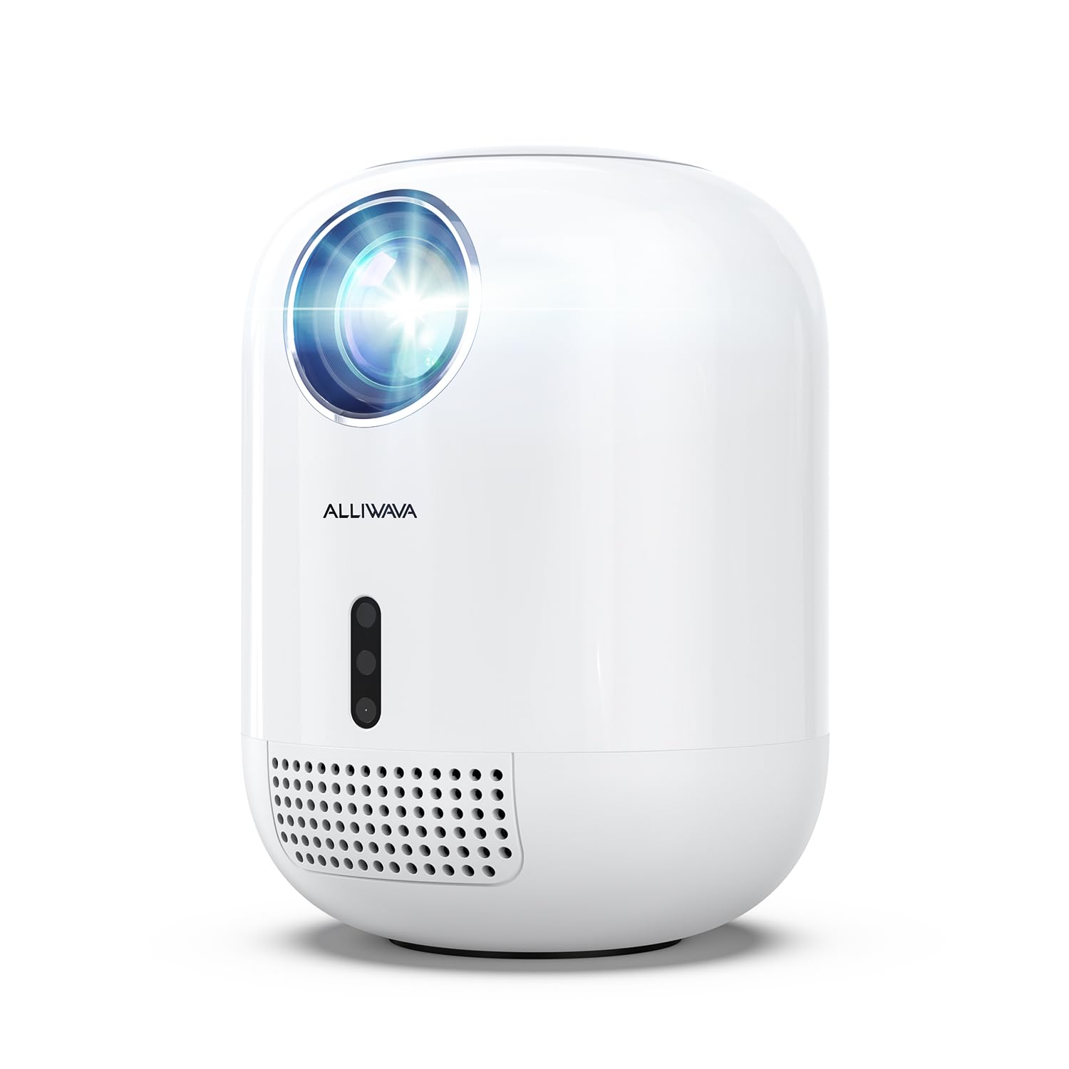 پروژکتور قابل حمل ALLIWAVA PR350 [فوکوس خودکار / کی‌استون 6D] با وای فای 5G و بلوتوث، دارای کیفیت تصویر Native 4K 1080P برای استفاده خارج از منزل، سیستم تئاتر منزل هوشمند سازگار با iOS/Android/HDMI/USB PR350-B
