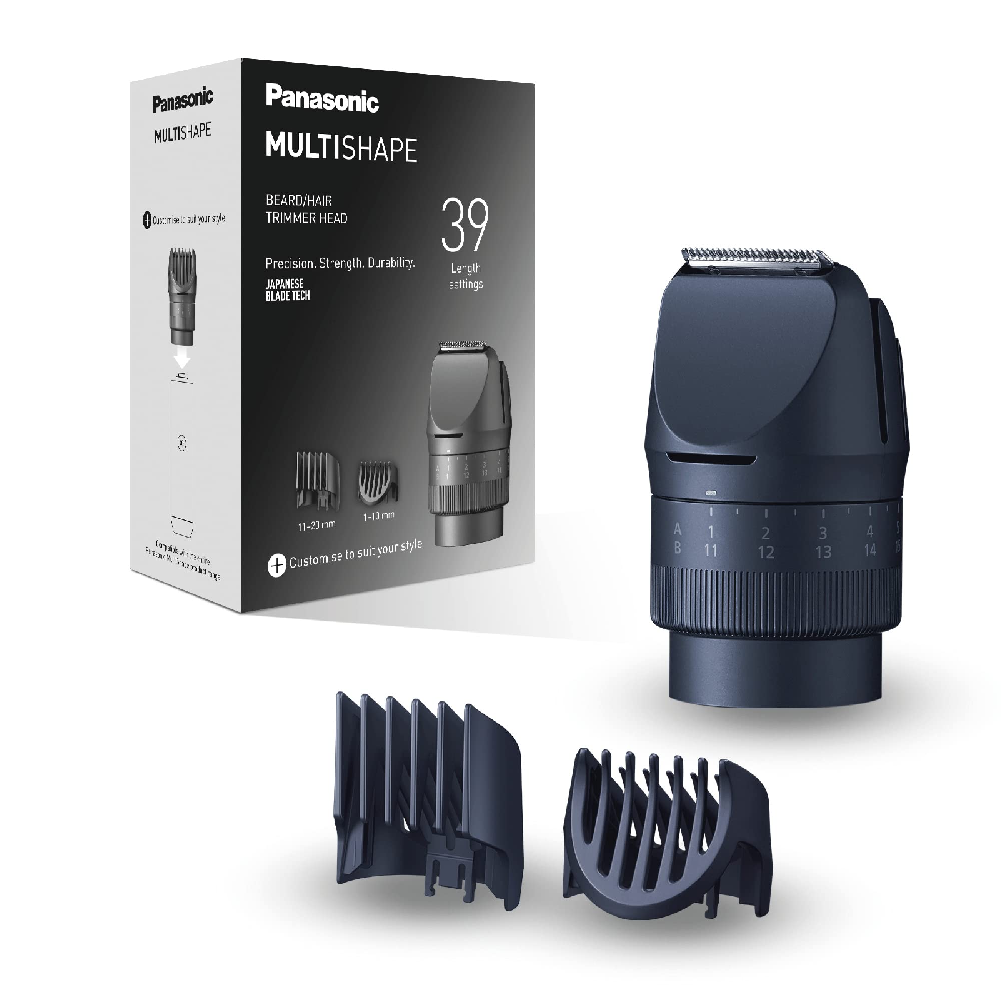 سری تراکم کننده مو و سیبوسه تراکم کننده مو و سیبوسه Panasonic Multishape Wet & Dry ، 39 طول برش - ER-CTN1-A222 متصل سر تراکم کننده مو و سیبوسه