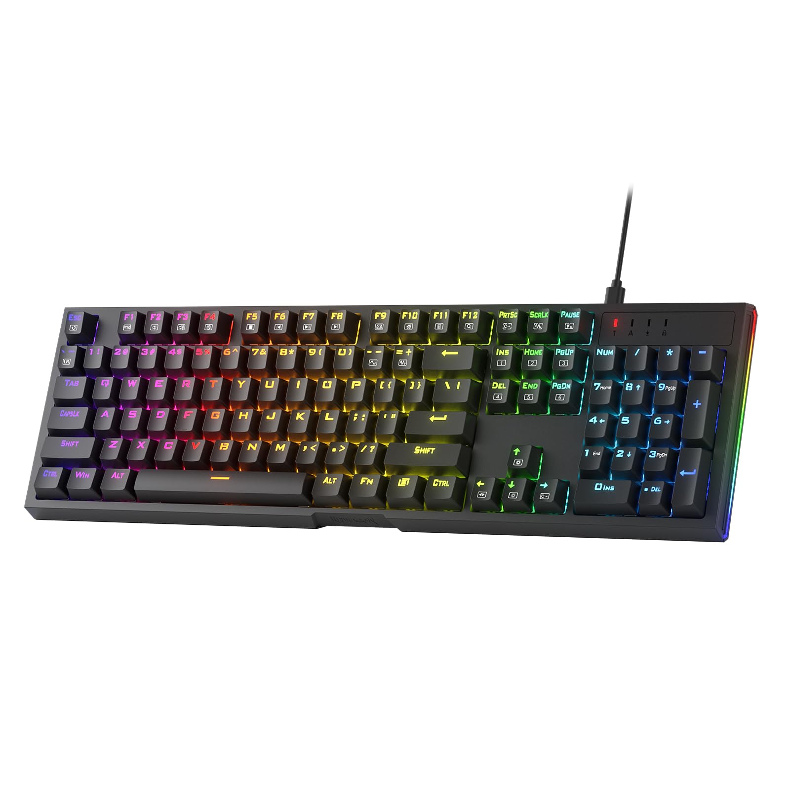 کیبورد بازی با نورپردازی RGB Redragon K670، 104 کلیدی، کیبورد مکانیکال هات-سواپ، سوکت ارتقاء یافته، سوئیچ قرمز خطی آرام