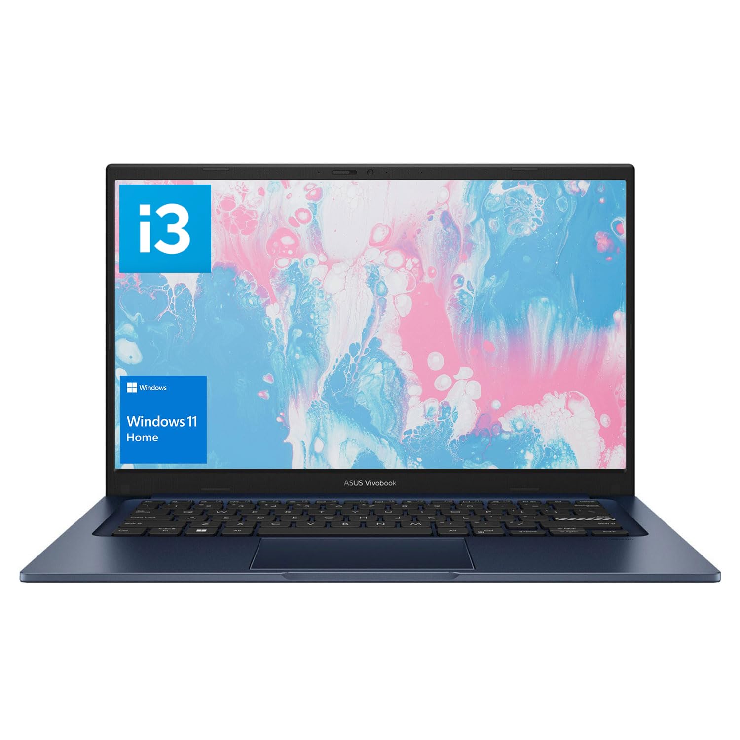 لپتاپ ASUS Vivobook، نمایشگر 14 اینچی FHD، i3-1215U، 16GB RAM، 512GB SSD، Wi-Fi 6، HDMI، وب‌کم، تاچ‌پد، ویندوز 11 هوم، رنگ آبی 16GB RAM | 512GB SSD