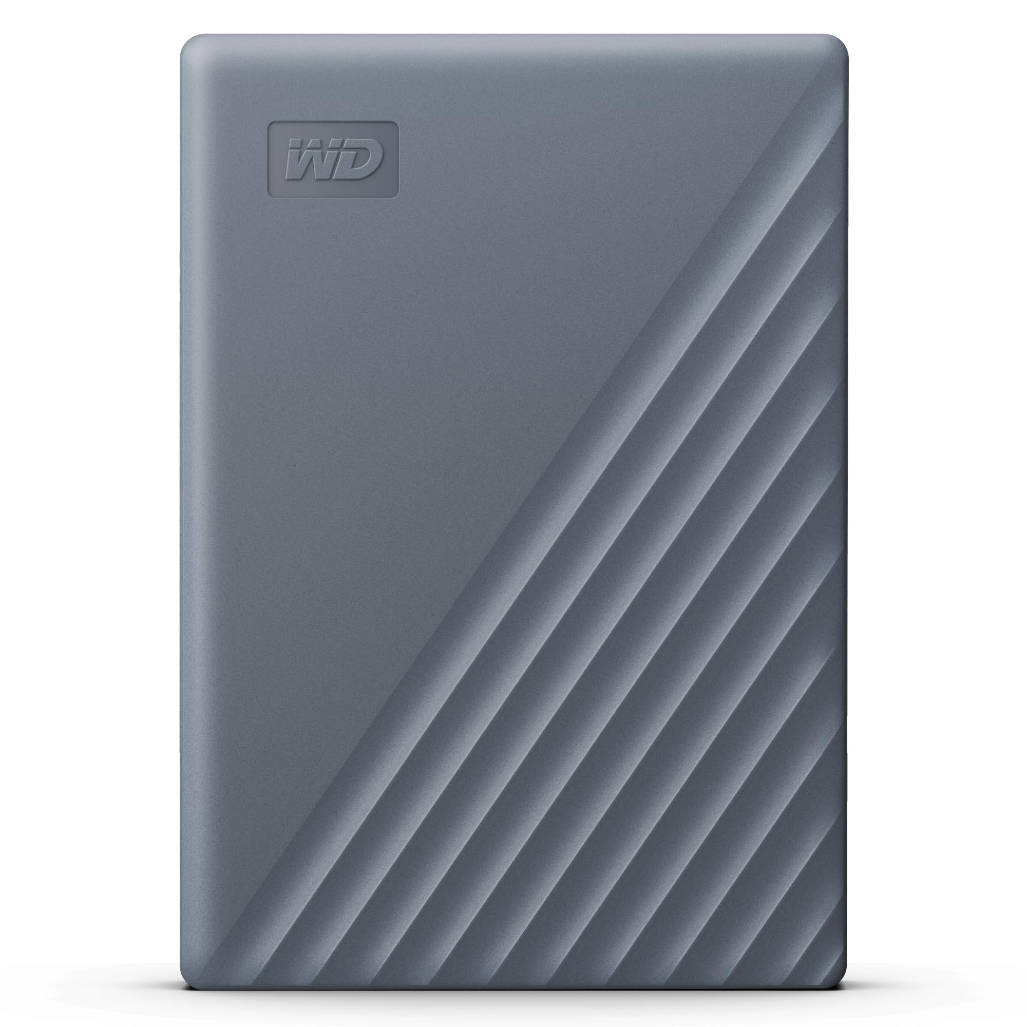دیسک سخت My Passport 2 ترابایتی از وسترن دیجیتال، رنگ خاکستری، با پشتیبانی از USB C و USB A، با فرمت exFAT، قابلیت حفاظت با رمز عبور، رمزنگاری سخت‌افزاری، سازگار با Chromebook - مدل WDBWML0020BGY-WESN