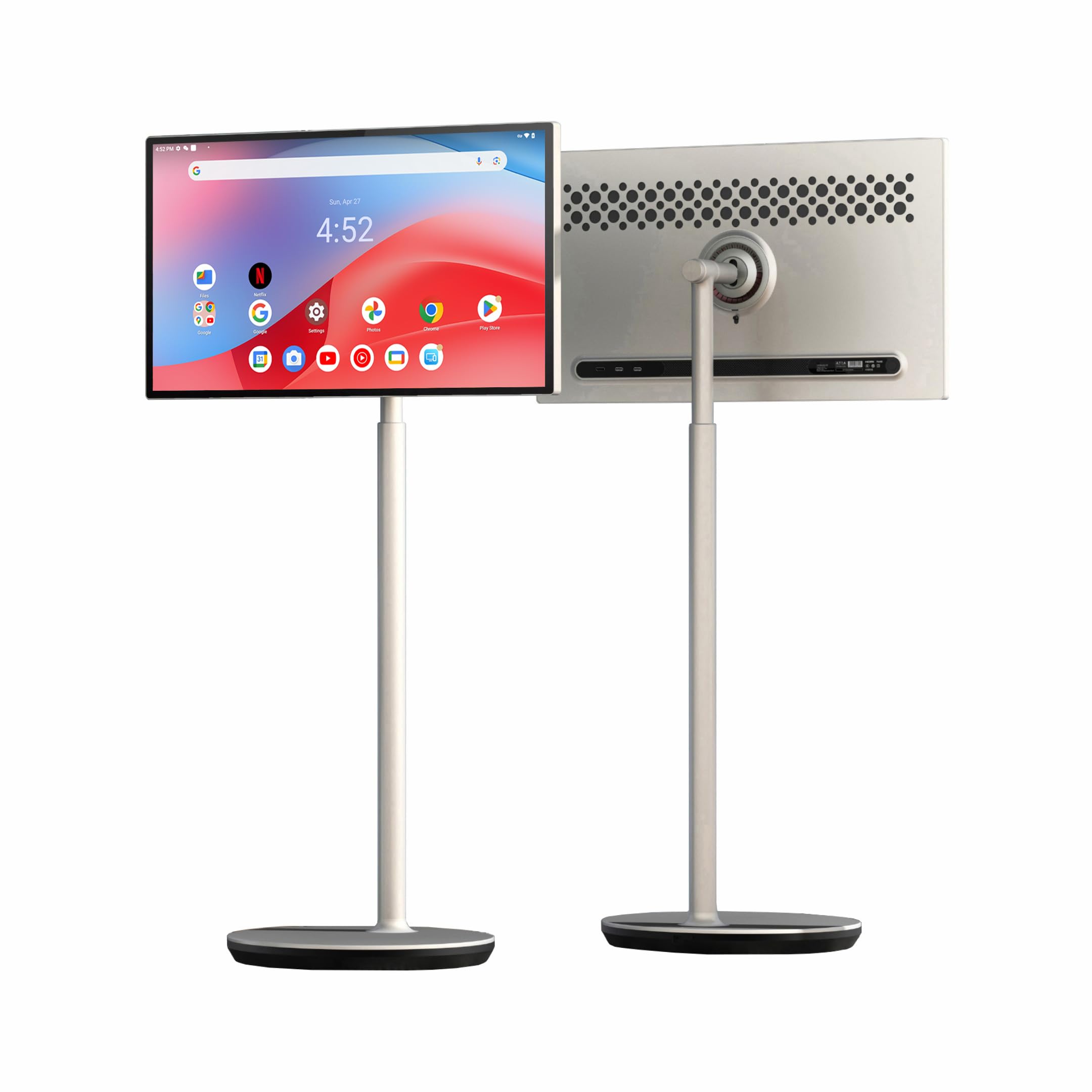 مانیتور هوشمند قابل حمل 32 اینچ GTUOXIES مدل 32A4-G - سیستم نیتیو، کیفیت تصویر فوق العاده اولترا HD 4K، طراحی بی‌درز، بلندگوهای استریو، چرخش کامل، رنگ‌های روشن و لمس صاف برای نمایش، استریمینگ، بازی و بیشتر...