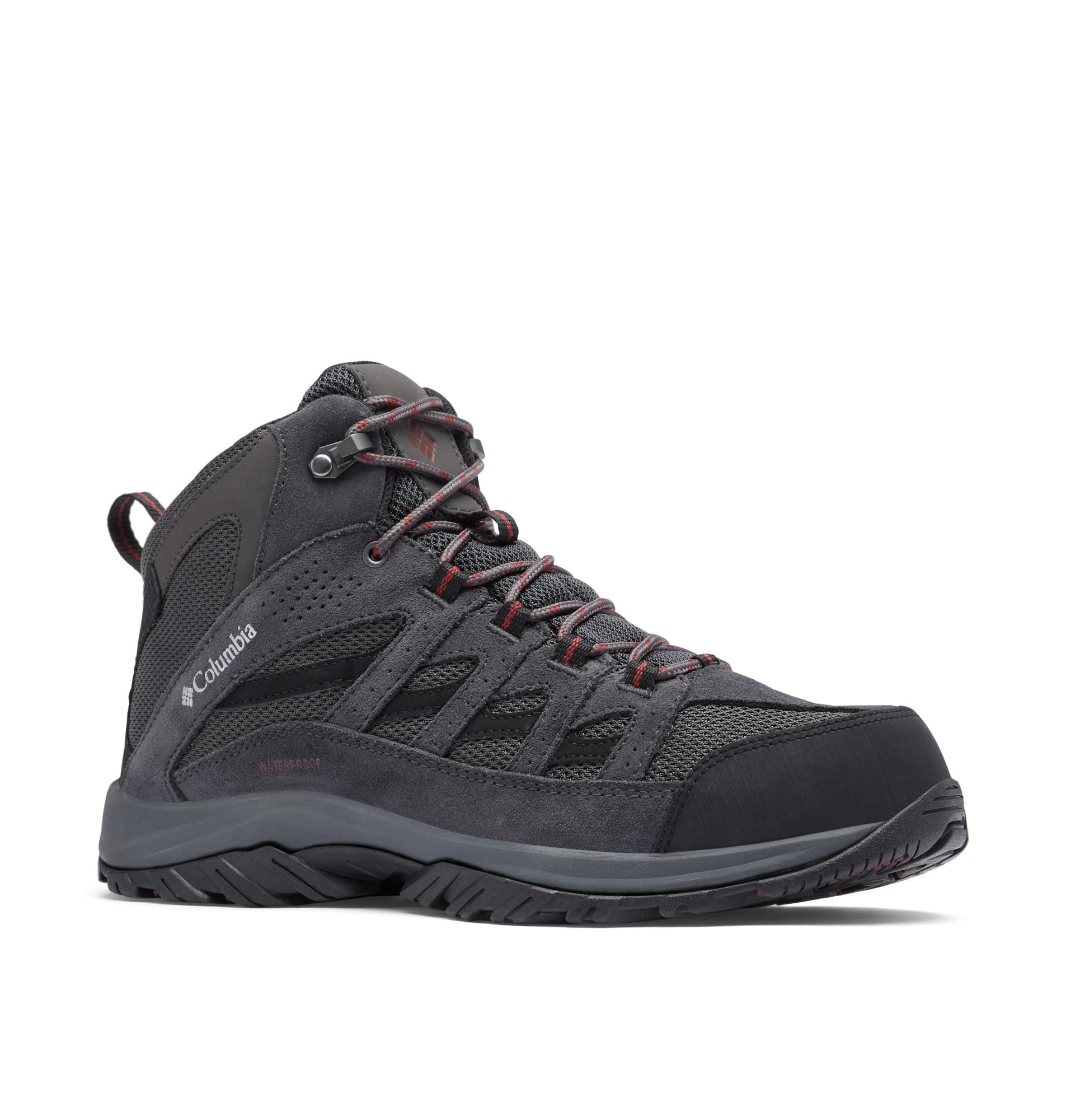 Columbia CRESTWOOD™ MID WATERPROOF mens Hiking Shoe 45 EU Dark Grey, Deep Rust