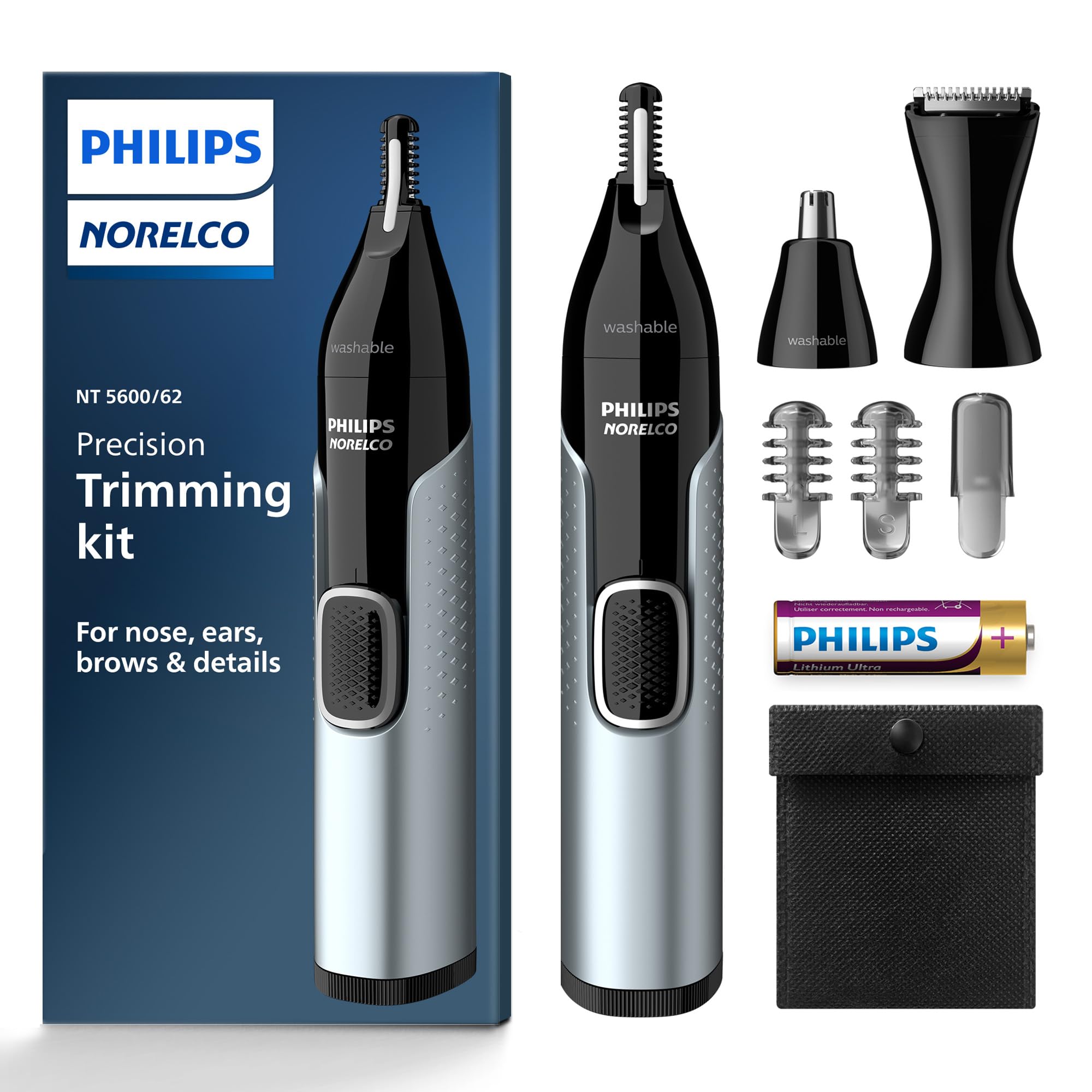 جدیدترین نسخه تراش موی بینی Philips Norelco 5000 برای بینی، گوش، ابروها، NT5600/62 Trimmer Kit ،Philips Norelco Nose Trimmer 5000