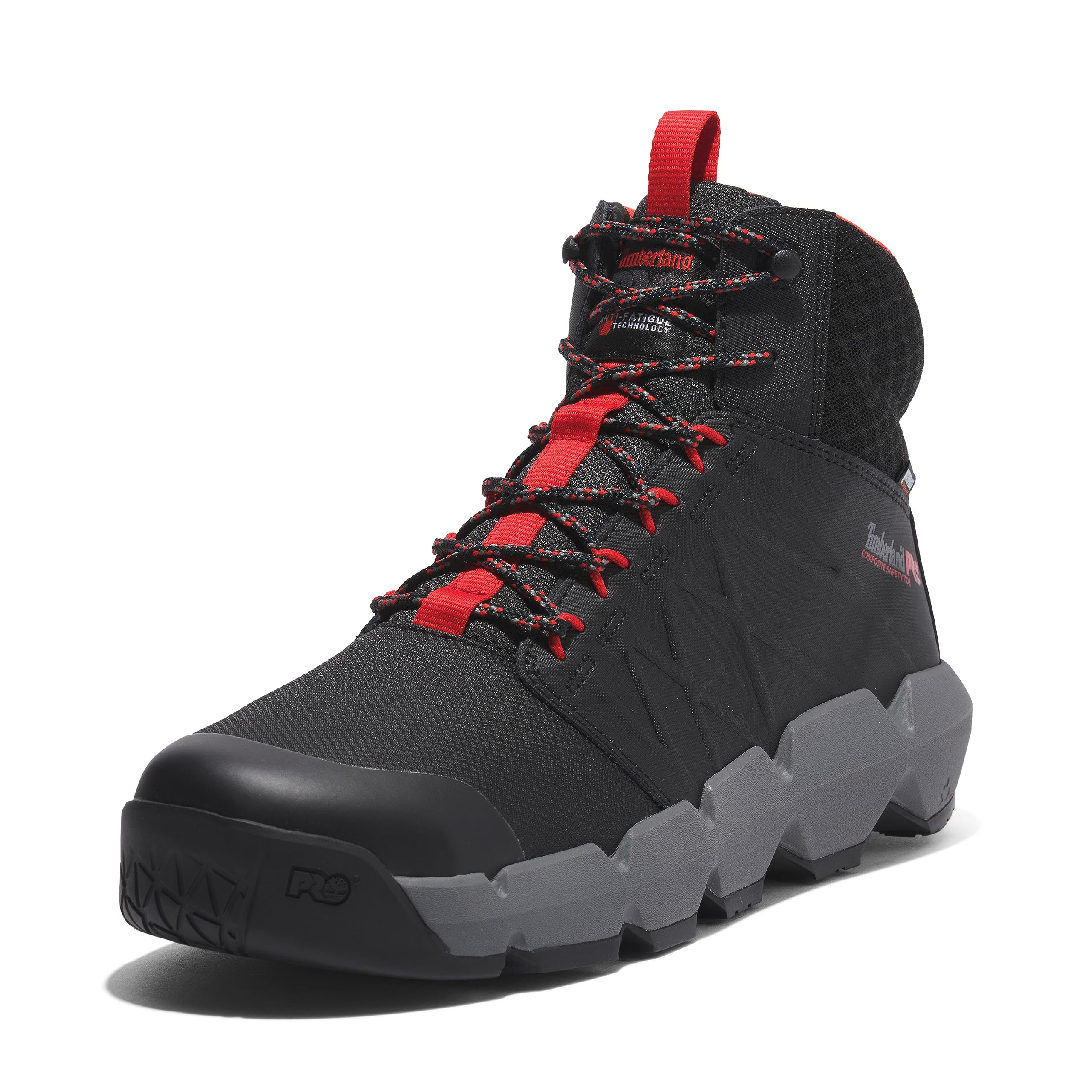 Timberland PRO Morphix 6 Inch کفش ایمنی کمپوزیت با بند ایمنی و ضدآب مخصوص مردانه صنعتی 41 EU Wide سیاه/قرمز-2024 جدید