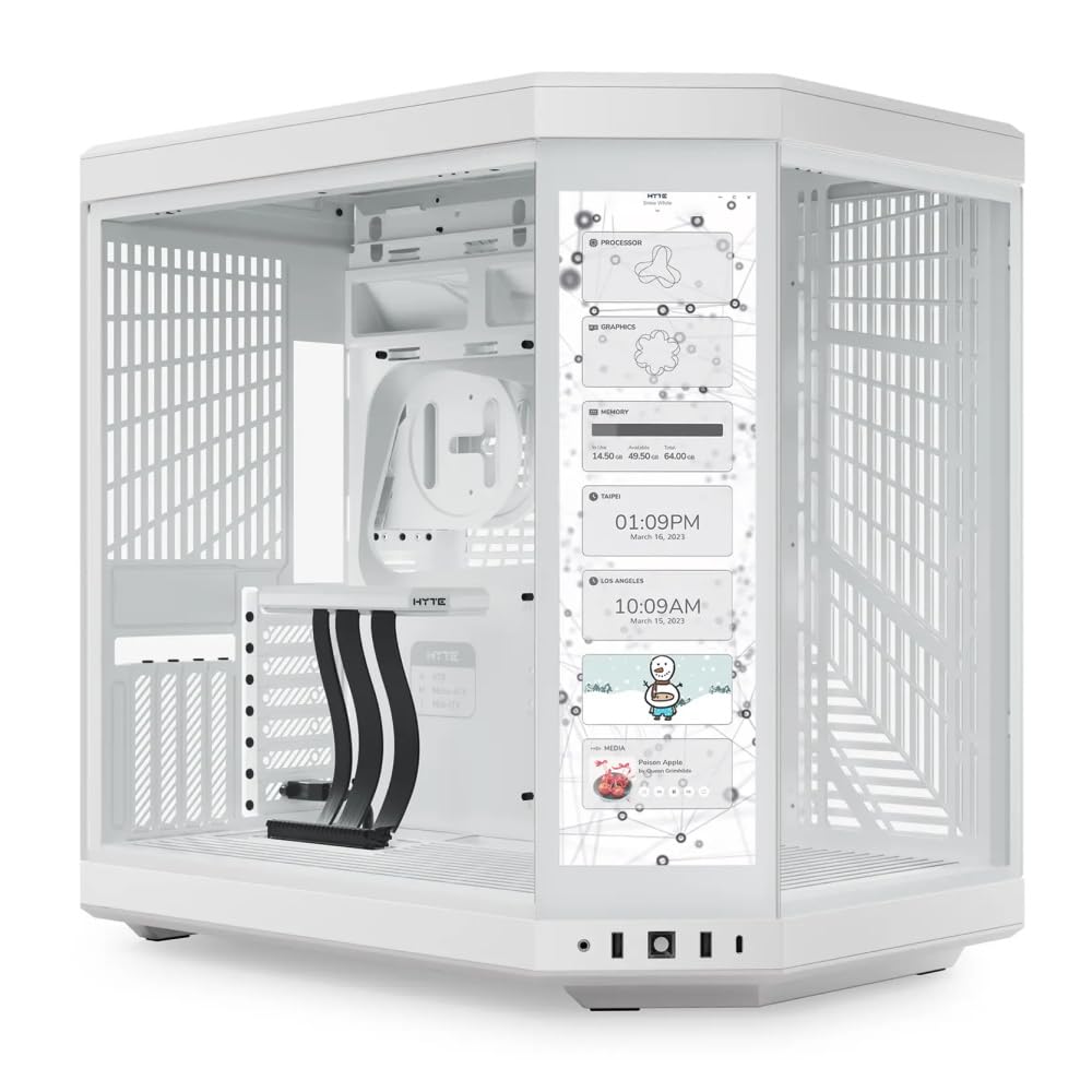 کیس مید تاور لمسی Hyte Y70 سفید (E-ATX/ATX/M-ATX/M-ITX)