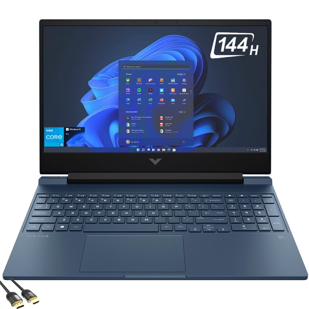 لپ تاپ بازی HP Victus، 15.6 اینچ FHD IPS 144Hz، Intel Core i5-13420H نسل 13 با سرعت تا 4.60 گیگاهرتز، GeForce RTX 3050 6 گیگابایت، 32 گیگابایت رم، 1 ترابایت حافظه داخلی NVMe، صفحه کلید با نور پس زمینه، وای فای 6، HDMI PDG، USB-C، RJ45، ویندوز 11 Pro