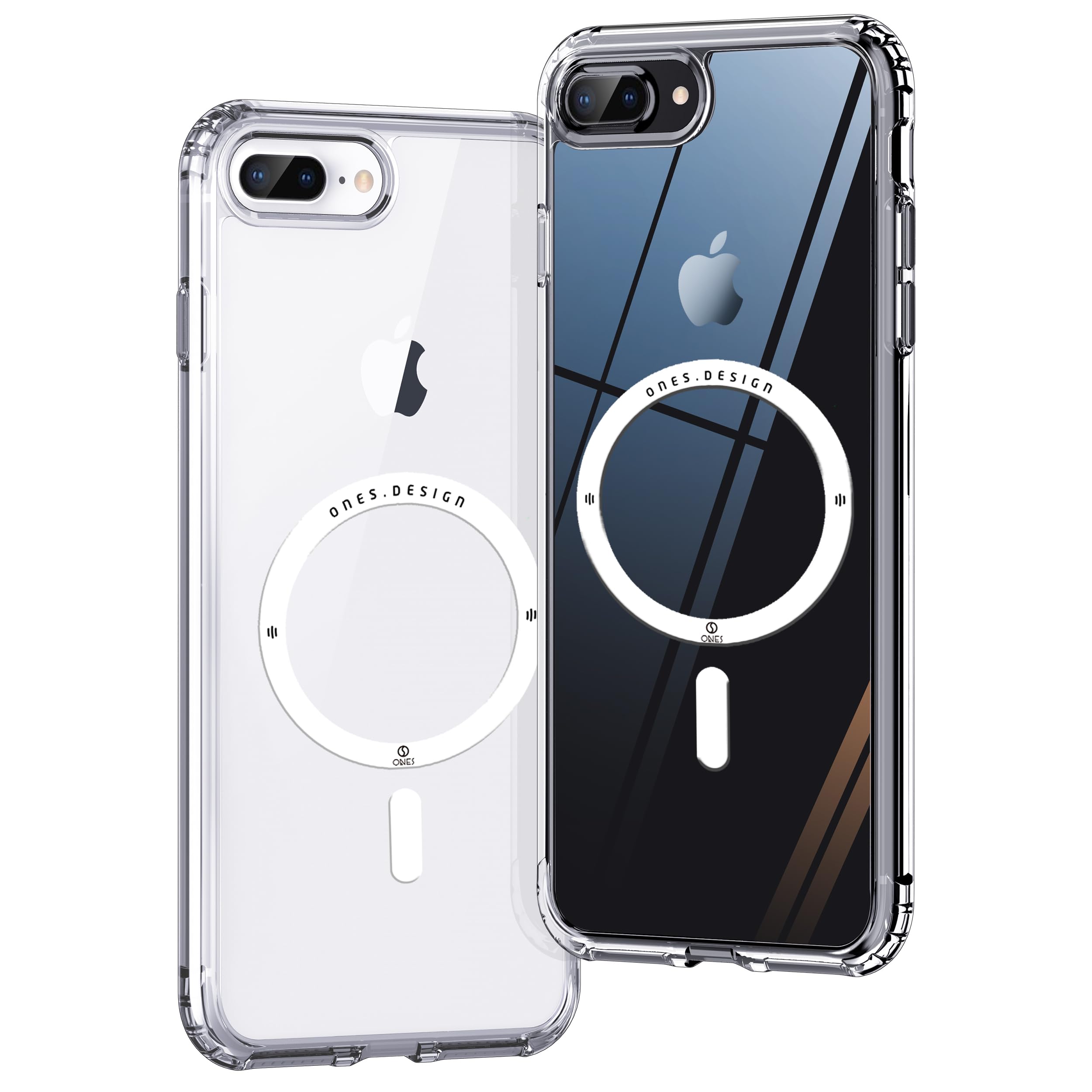 همخوان برای iPhone 8 Plus / 7 Plus Case Magnetic Hard Cover، سازگار با MagSafe، شارژ پایدار، حفاظت نظامی شوک‌پذیر با هواکی، محافظ Airbags، ضد خش شفاف پشتی نازک، کاور تلفن قابل توجه شفاف iPhone 8Plus / 7Plus MagSafe